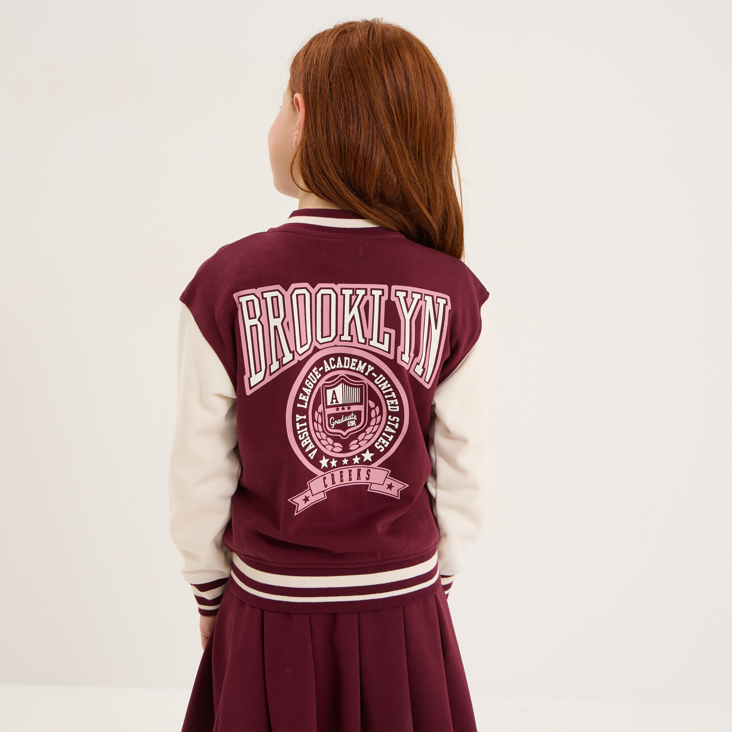 Gilet teddy boutonn&eacute; coton majoritaire bordeaux fille