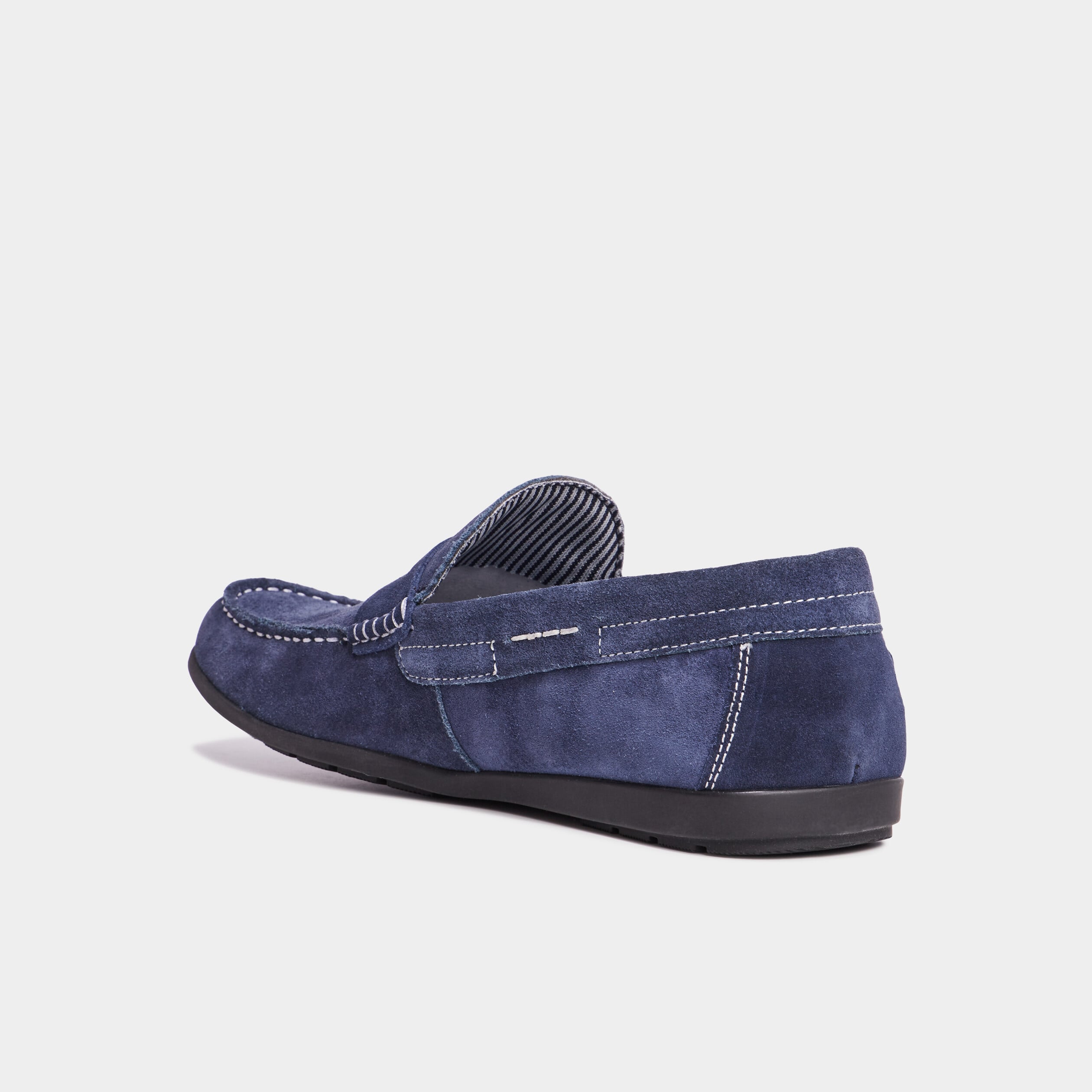 Mocassins en cuir daim bleu homme