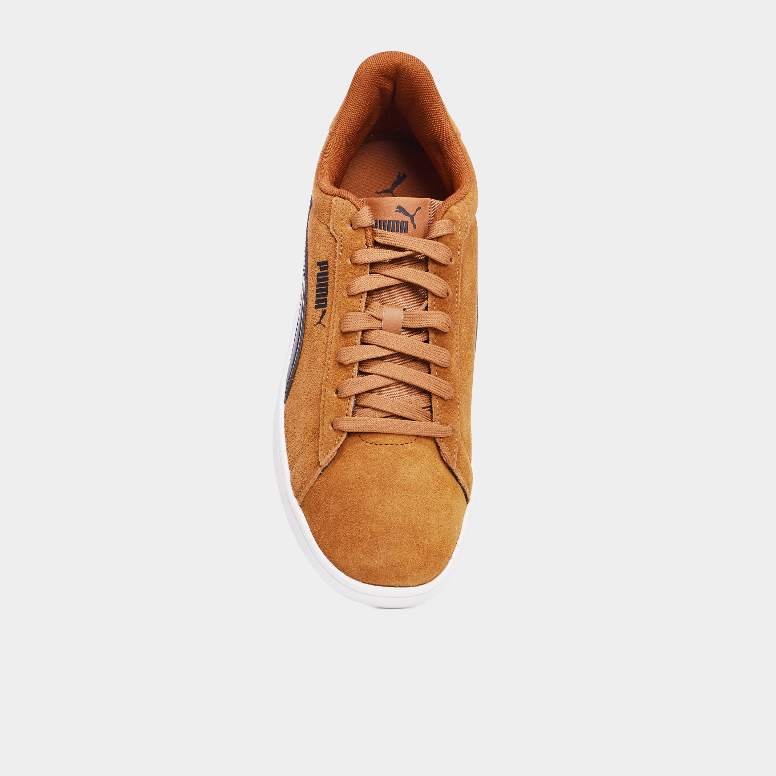Baskets cuir su&eacute;dine Puma Smash V3 camel homme