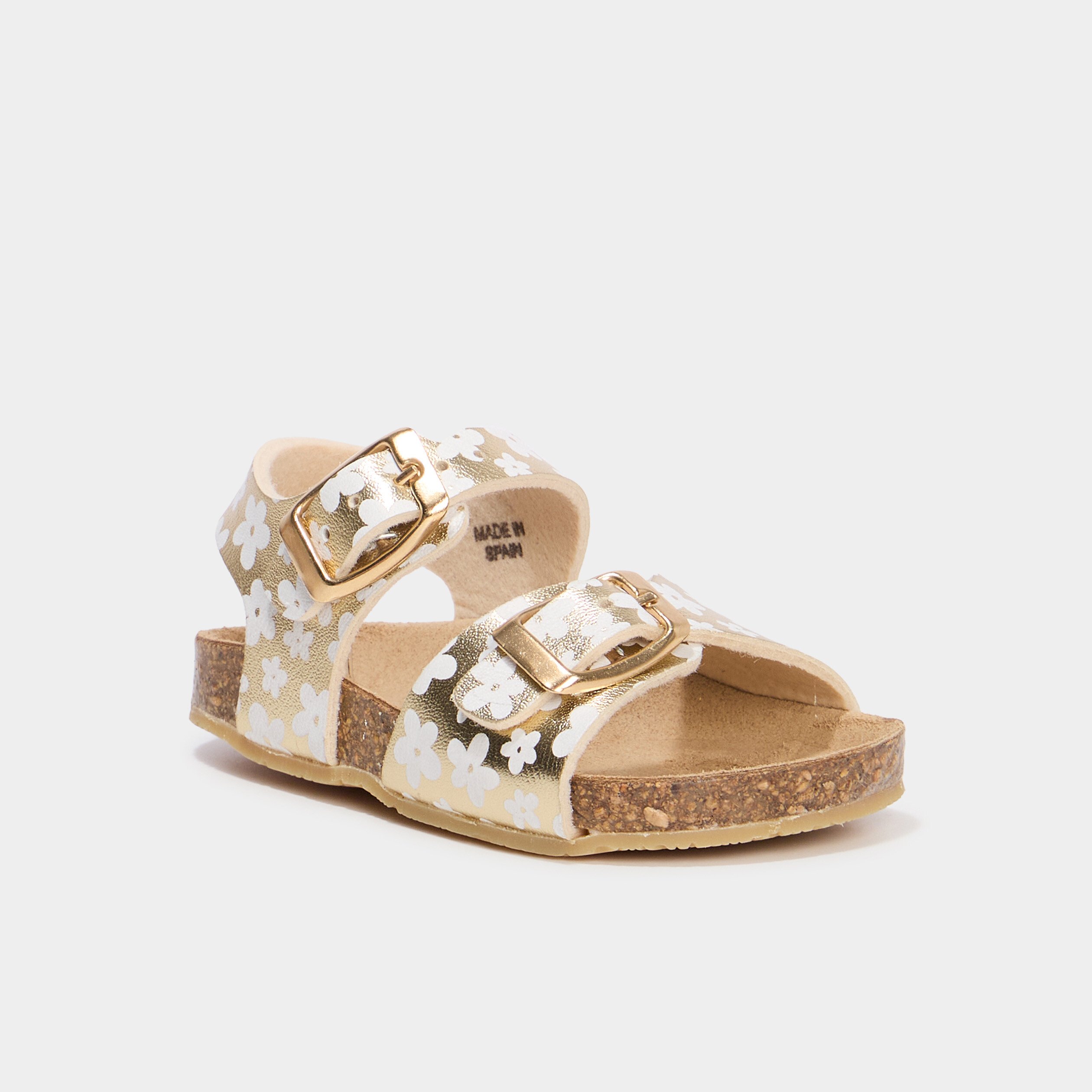 sandales avec boucles jaune or bebef Sandales avec boucles jaune or bébé fille