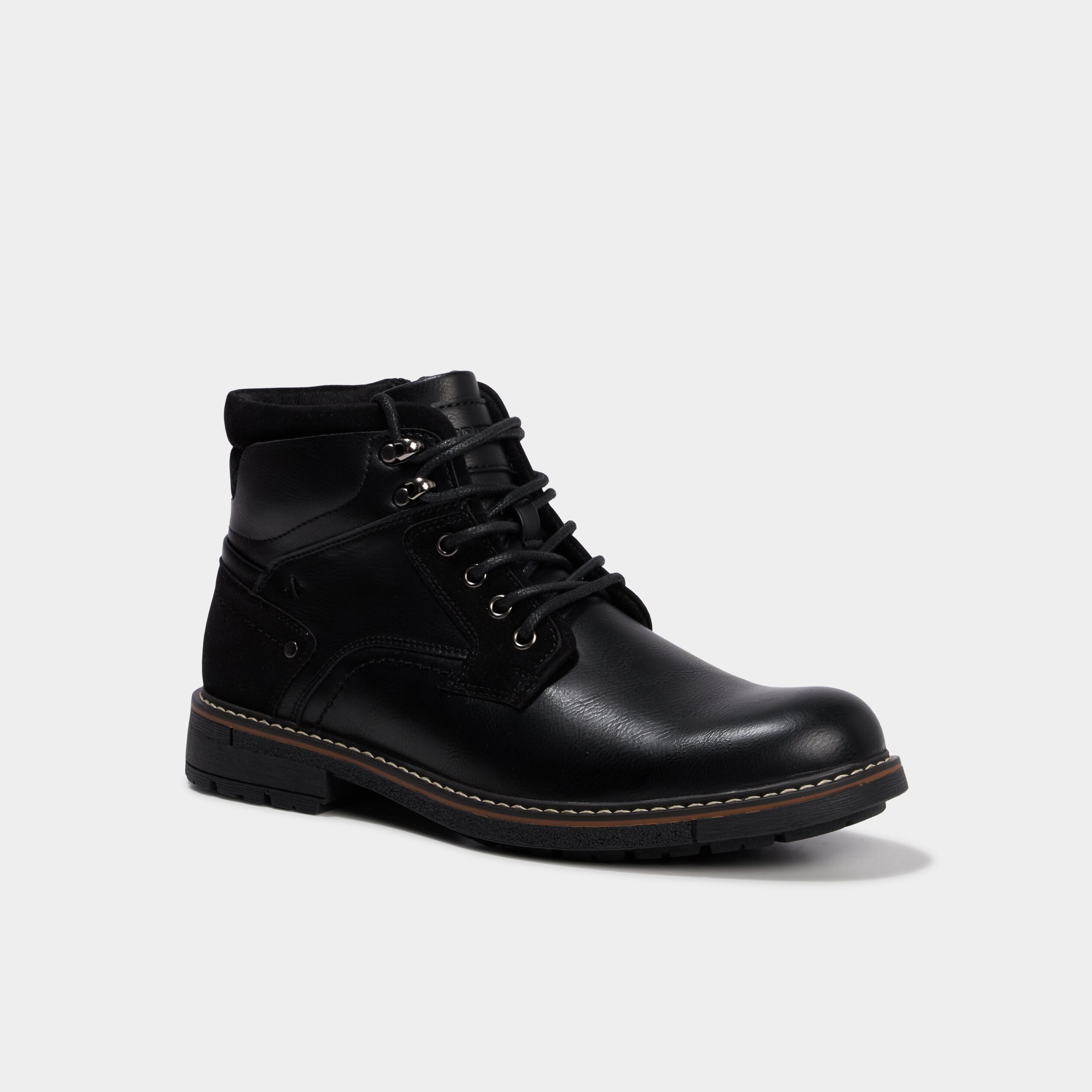 Bottines montantes zipp&eacute;es crant&eacute;es noir homme