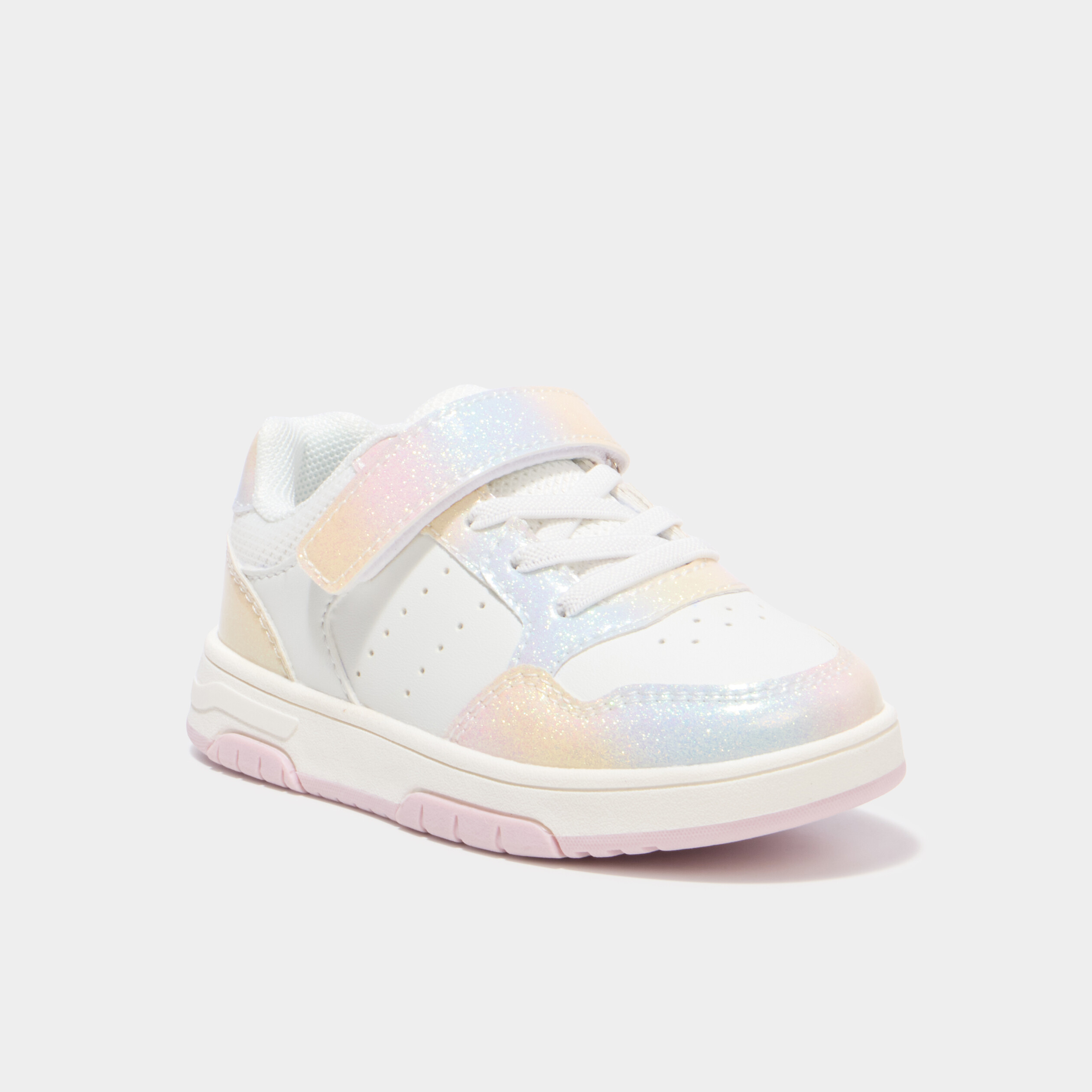 Tennis basses &agrave; scratchs bout renforc&eacute; multicolore fille