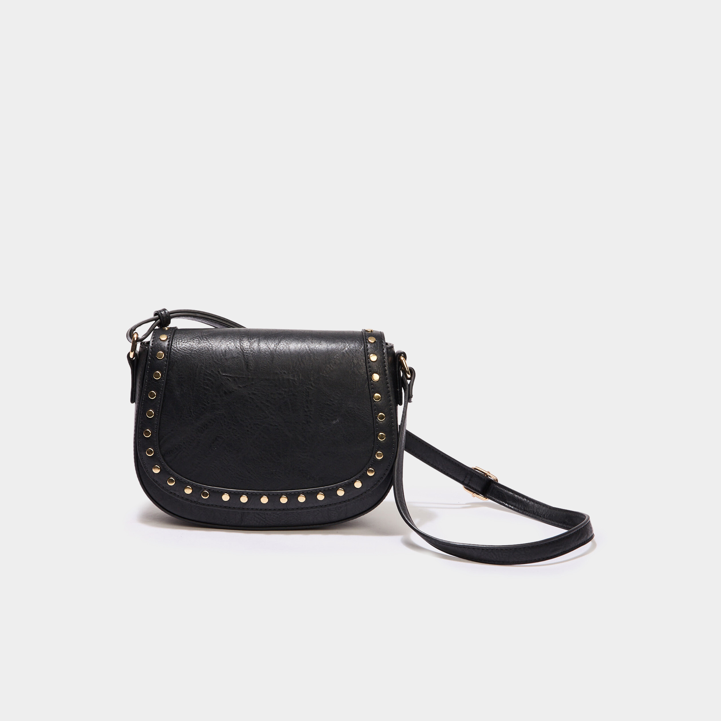 Sac besace avec clous noir femme