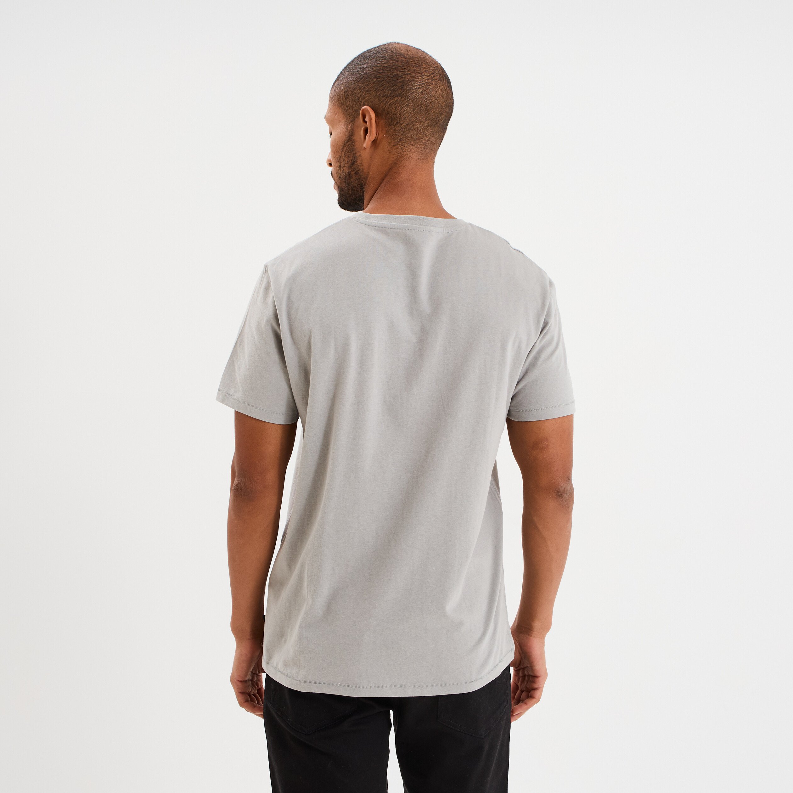 t shirt col rond manches courtes coton gris homme T-shirt col rond manches courtes coton gris homme