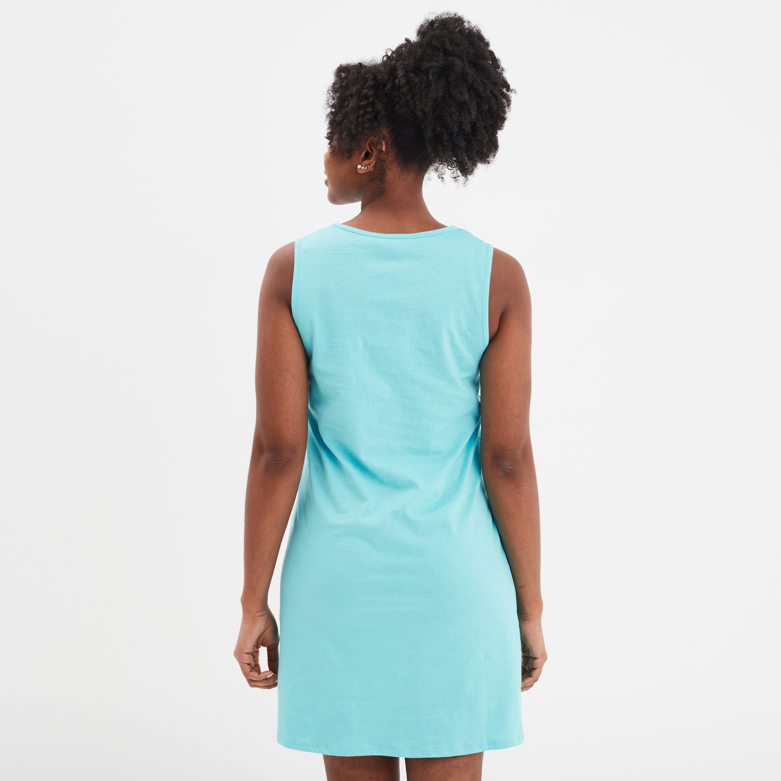 chemise de nuit droite sans manches bleu turquoise femme Chemise de nuit droite sans manches bleu turquoise femme