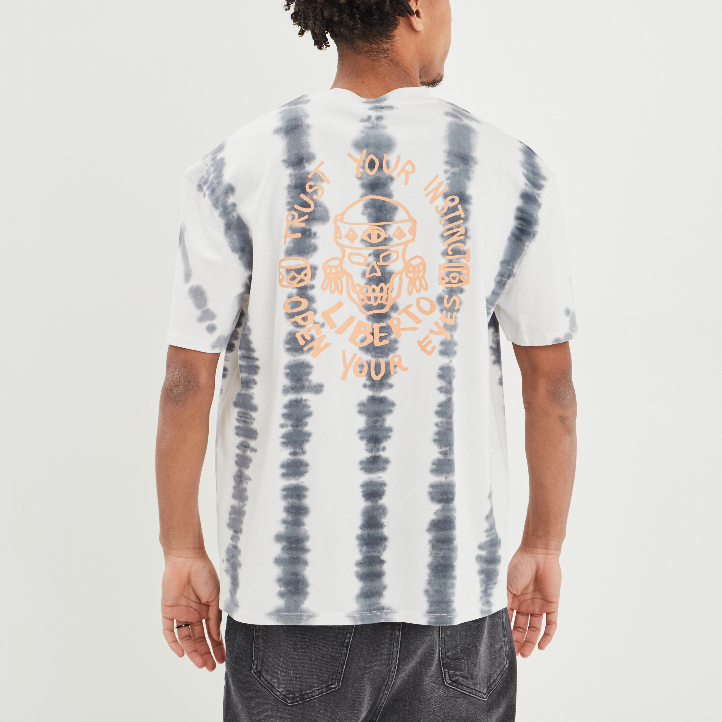 T-shirt oversize manches courtes Liberto gris homme