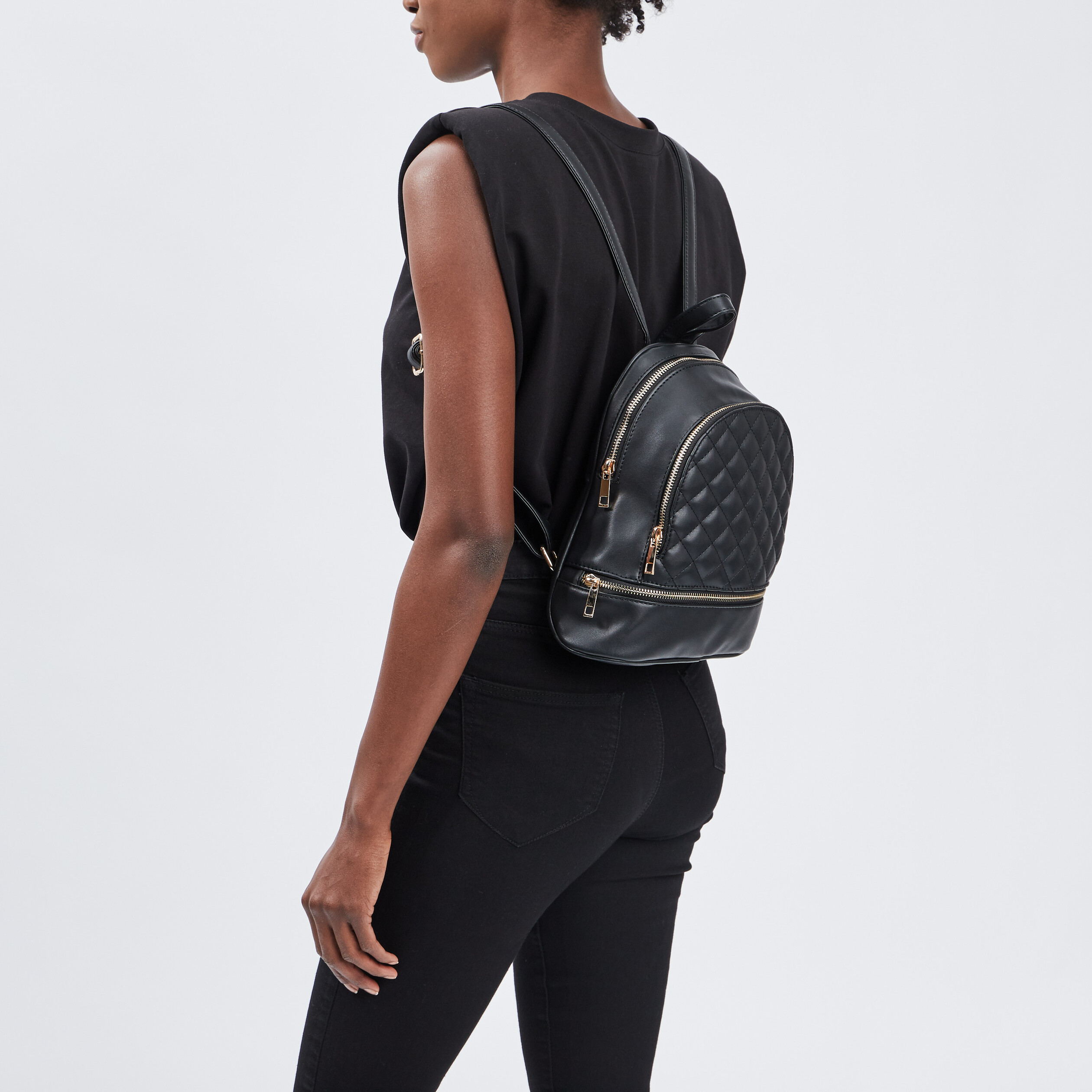 sac a dos matelasse noir femme Sac à dos matelassé noir femme