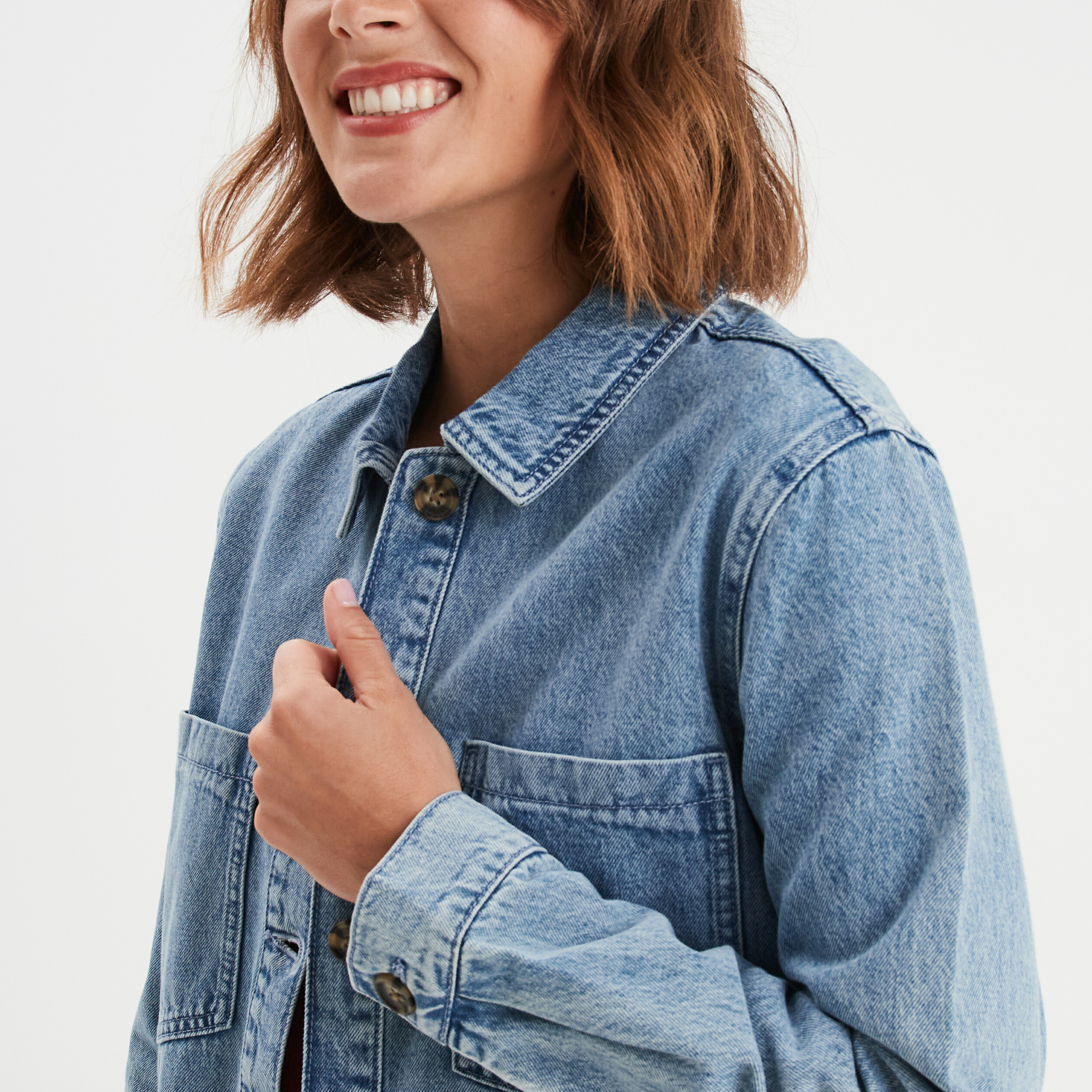 veste en jean boutonnee denim double stone femme Veste en jean boutonnée denim double stone femme