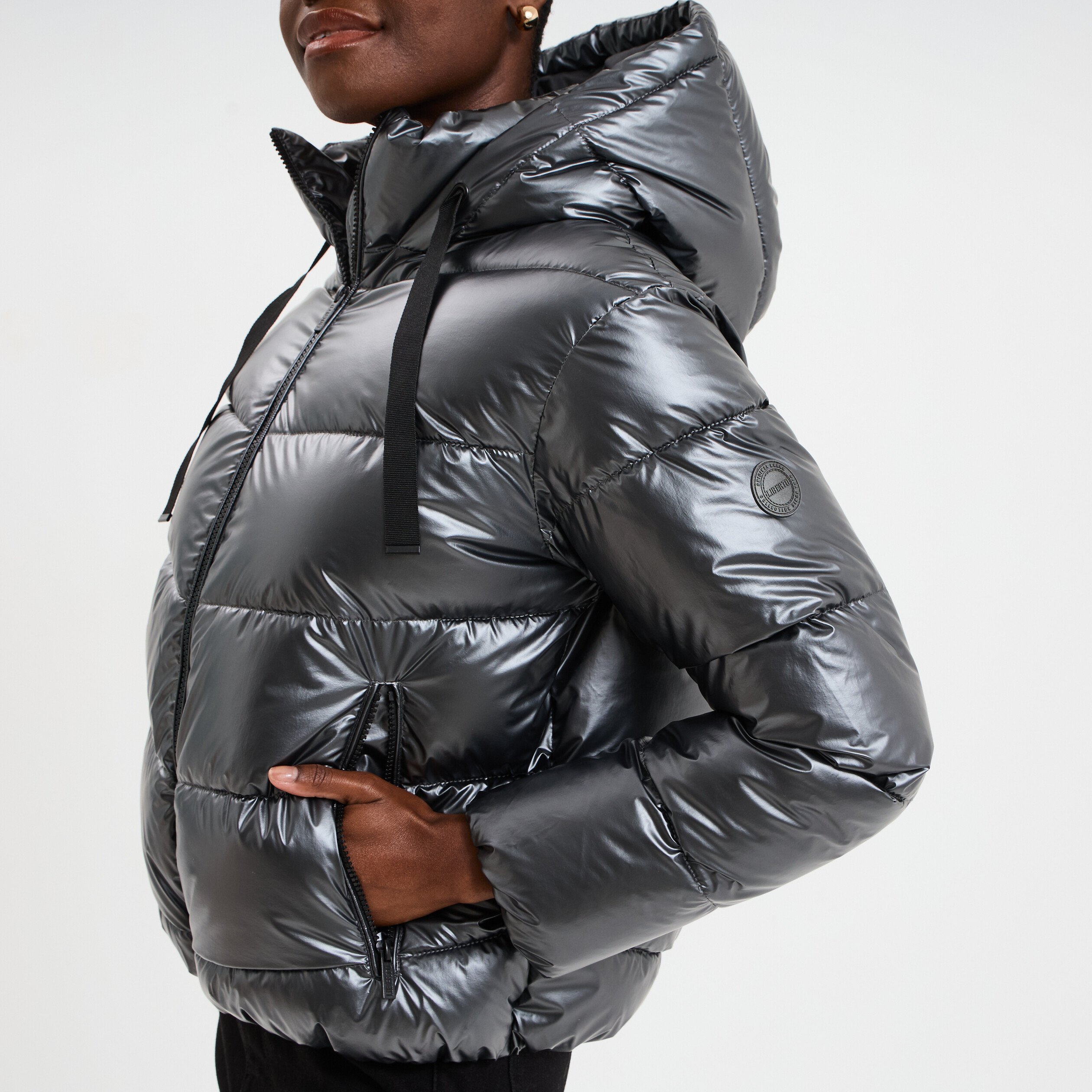 Doudoune à capuche gris argent femme La Halle