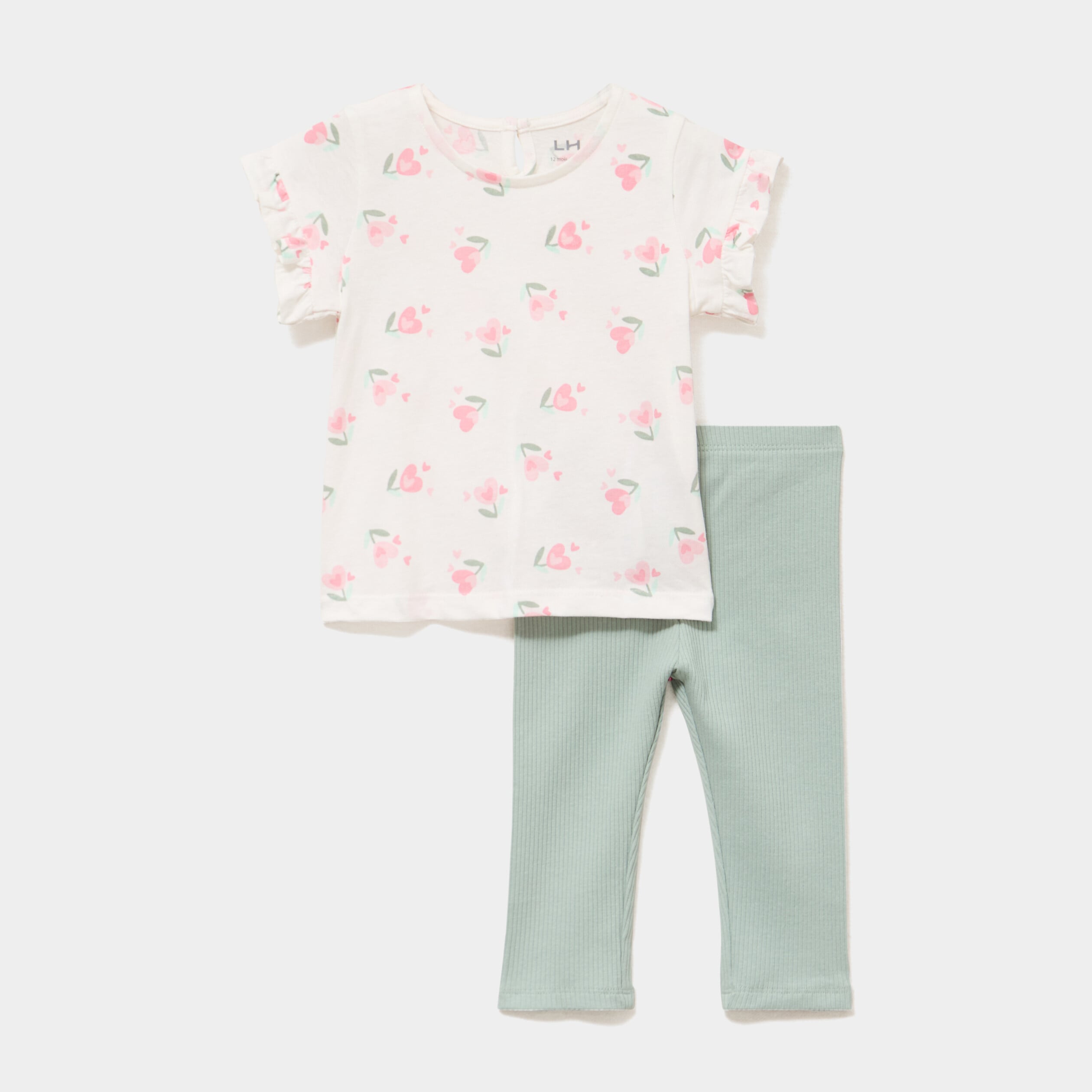 Ensemble 2 pi&egrave;ces legging et t-shirt ecru b&eacute;b&eacute; fille