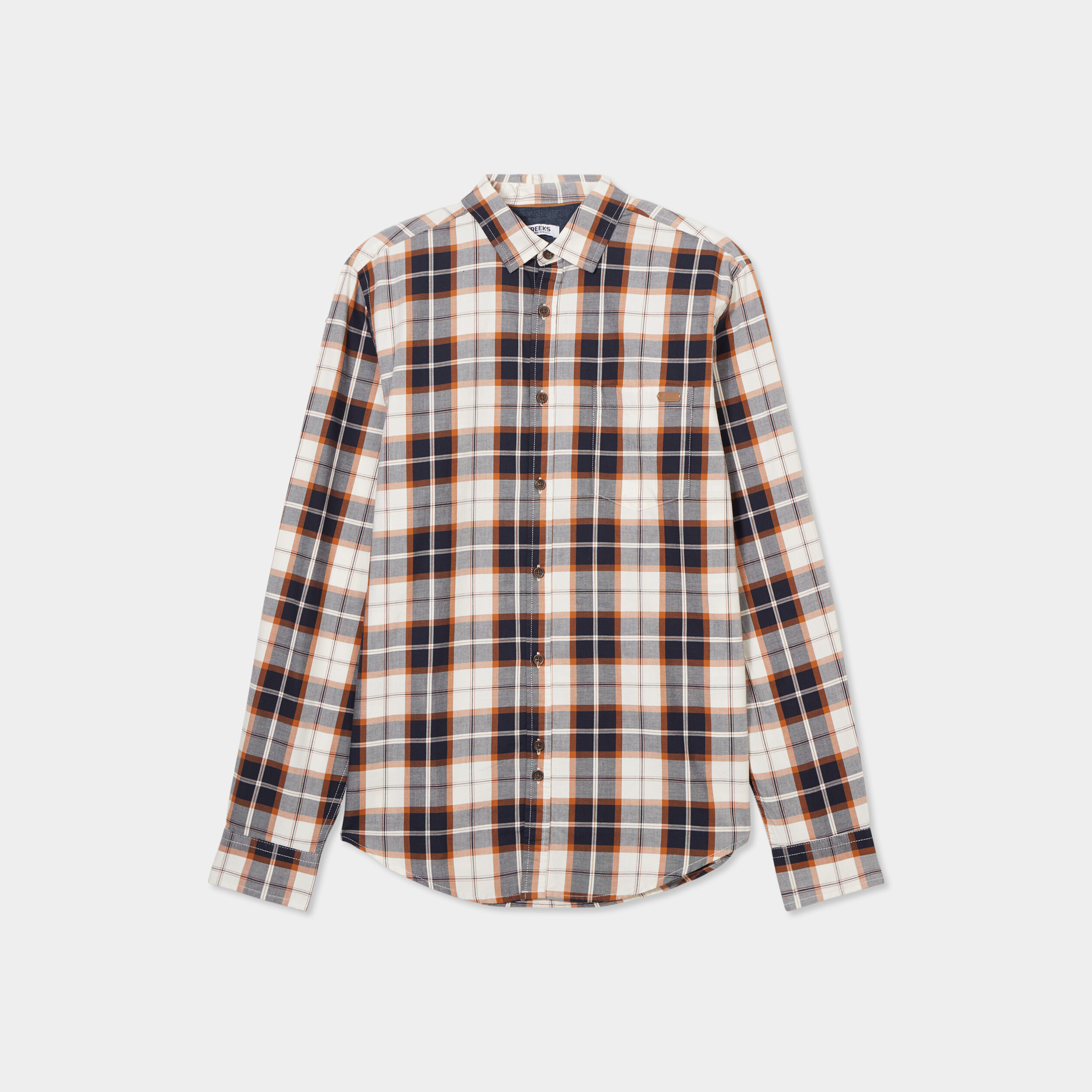 chemise droite manches retroussees camel homme Chemise droite manches retroussées camel homme