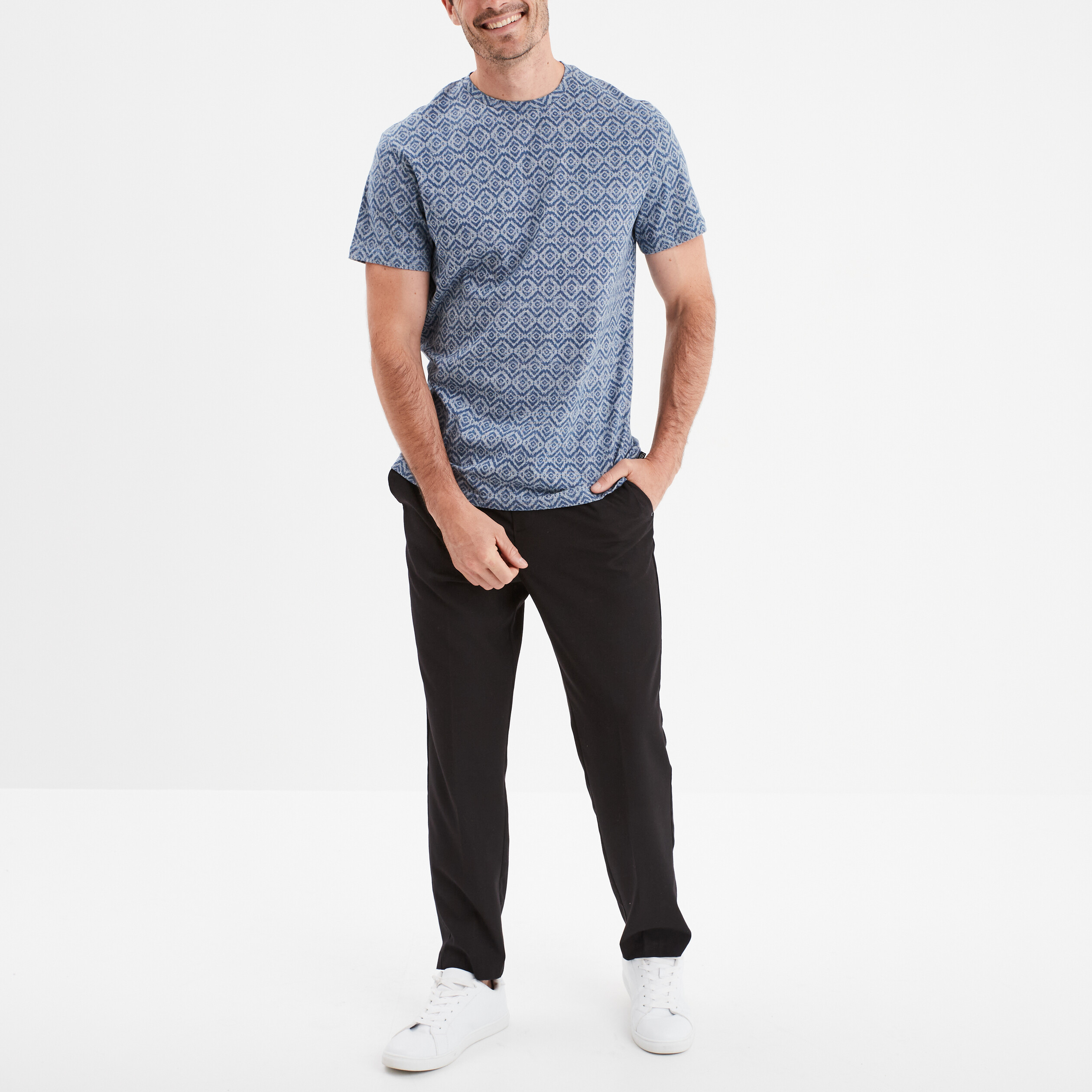 t shirt manches courtes col rond bleu marine homme T-shirt manches courtes col rond bleu marine homme
