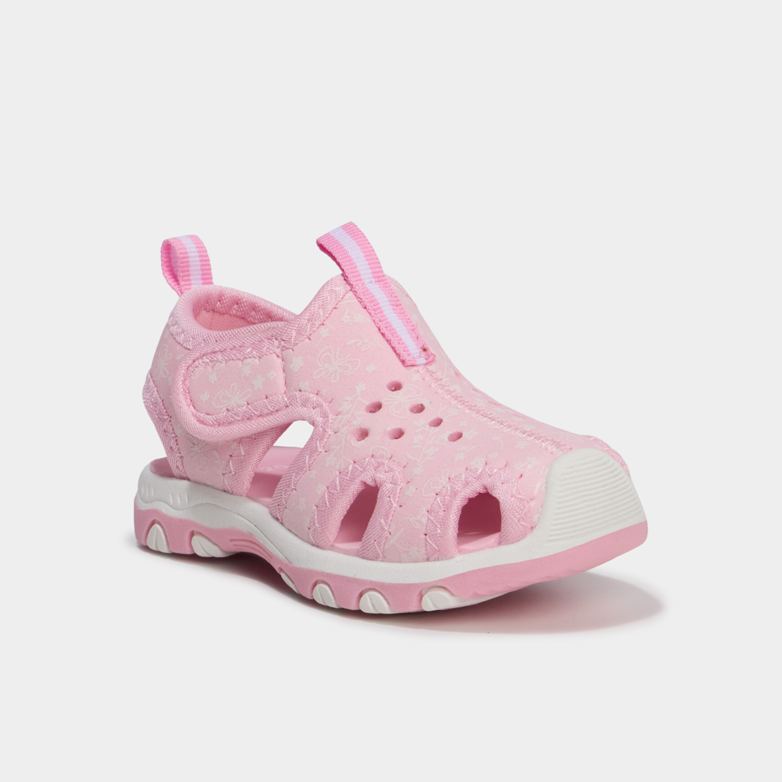 Sandales &agrave; scratchs rose b&eacute;b&eacute; fille