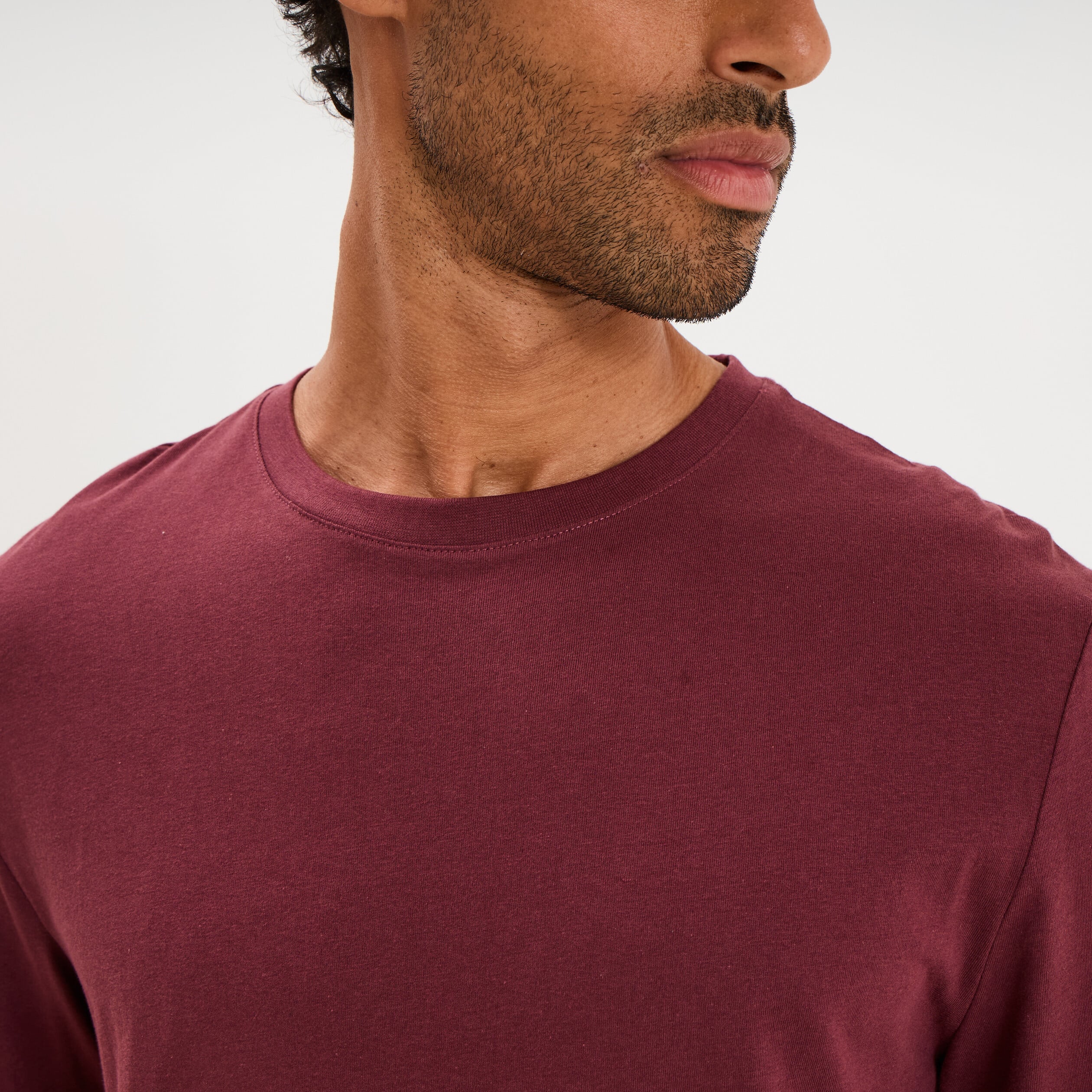 T-shirt manches longues prune homme