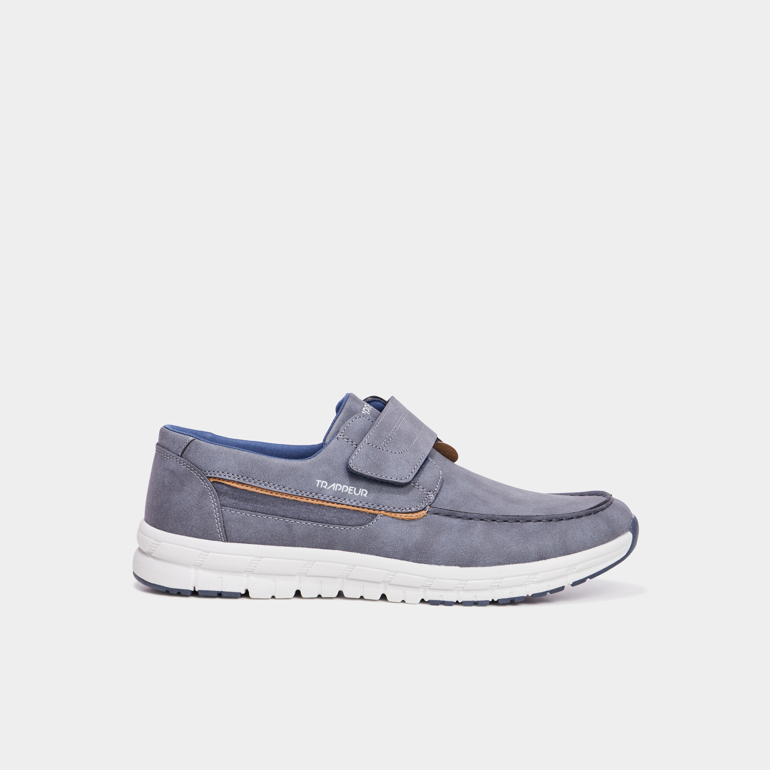 Chaussures bateau à scratchs bleu homme
