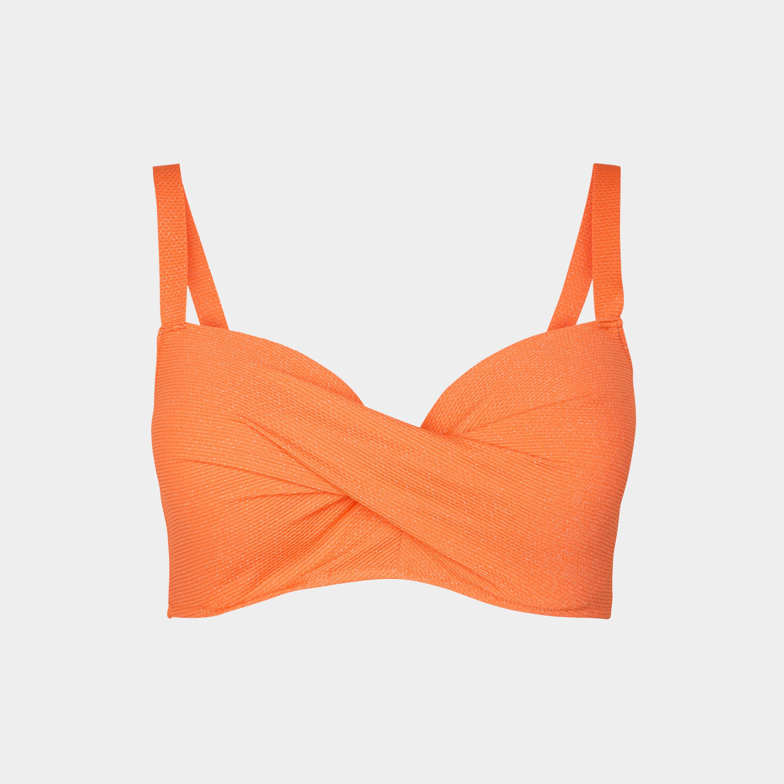 Haut de maillot de bain balconnet orange femme grande taille