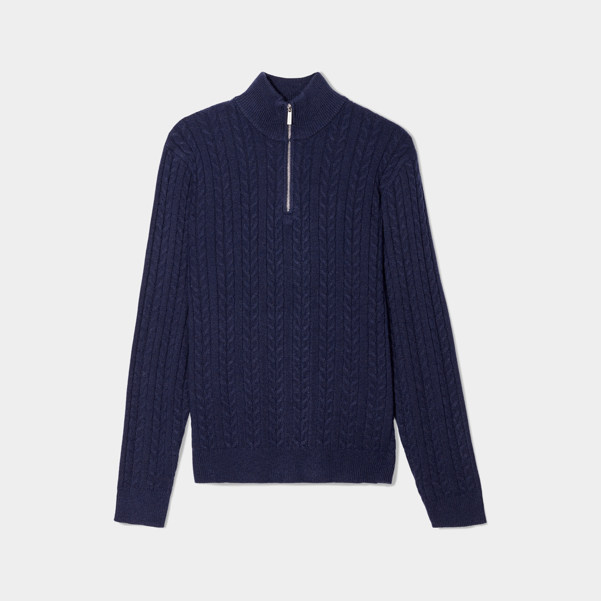 Pull camionneur à torsades bleu marine homme