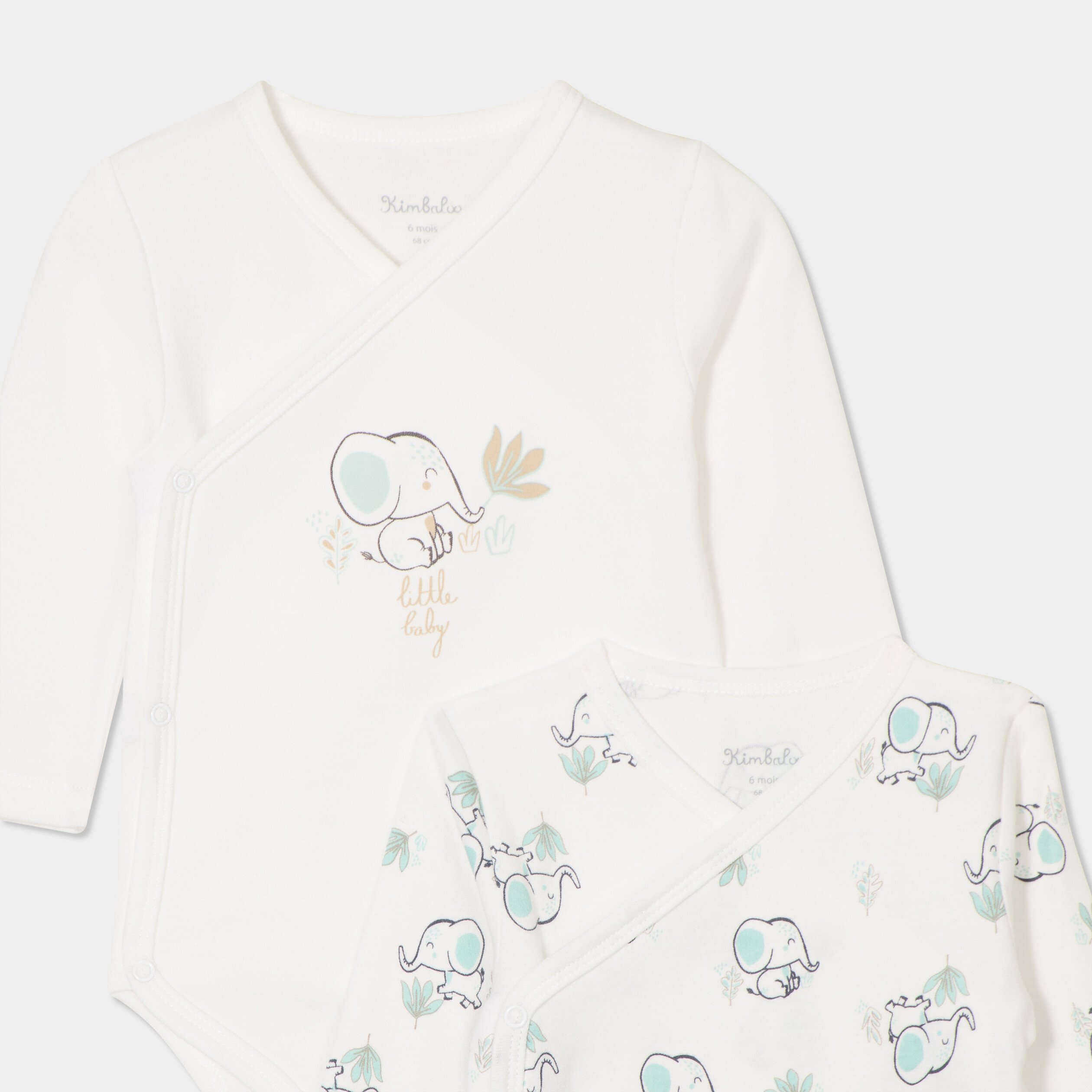 lot 2 bodies croises coton ivoire bebe Lot 2 bodies croisés coton ivoire bébé