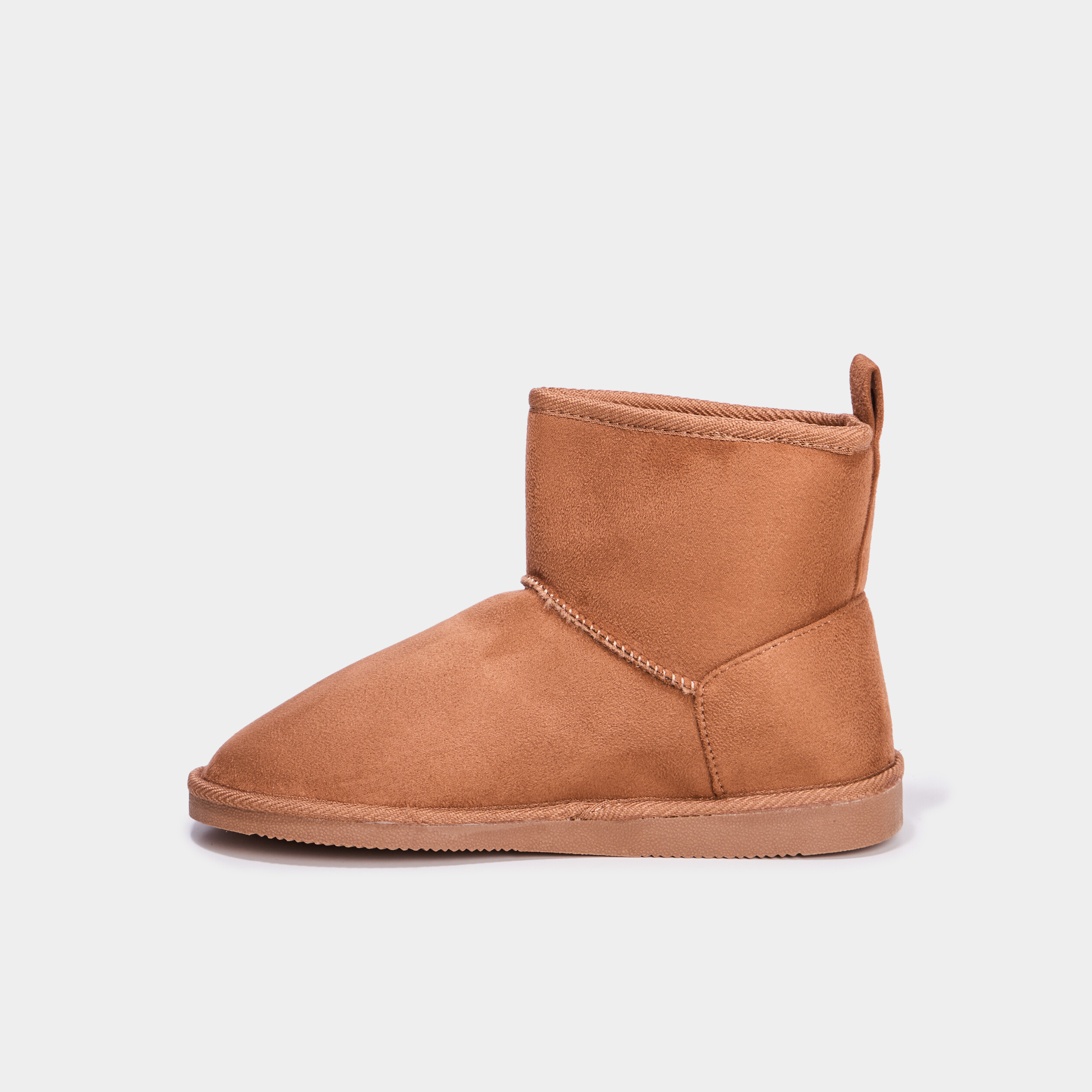Bottines fourr&eacute;es effet su&eacute;dine marron femme