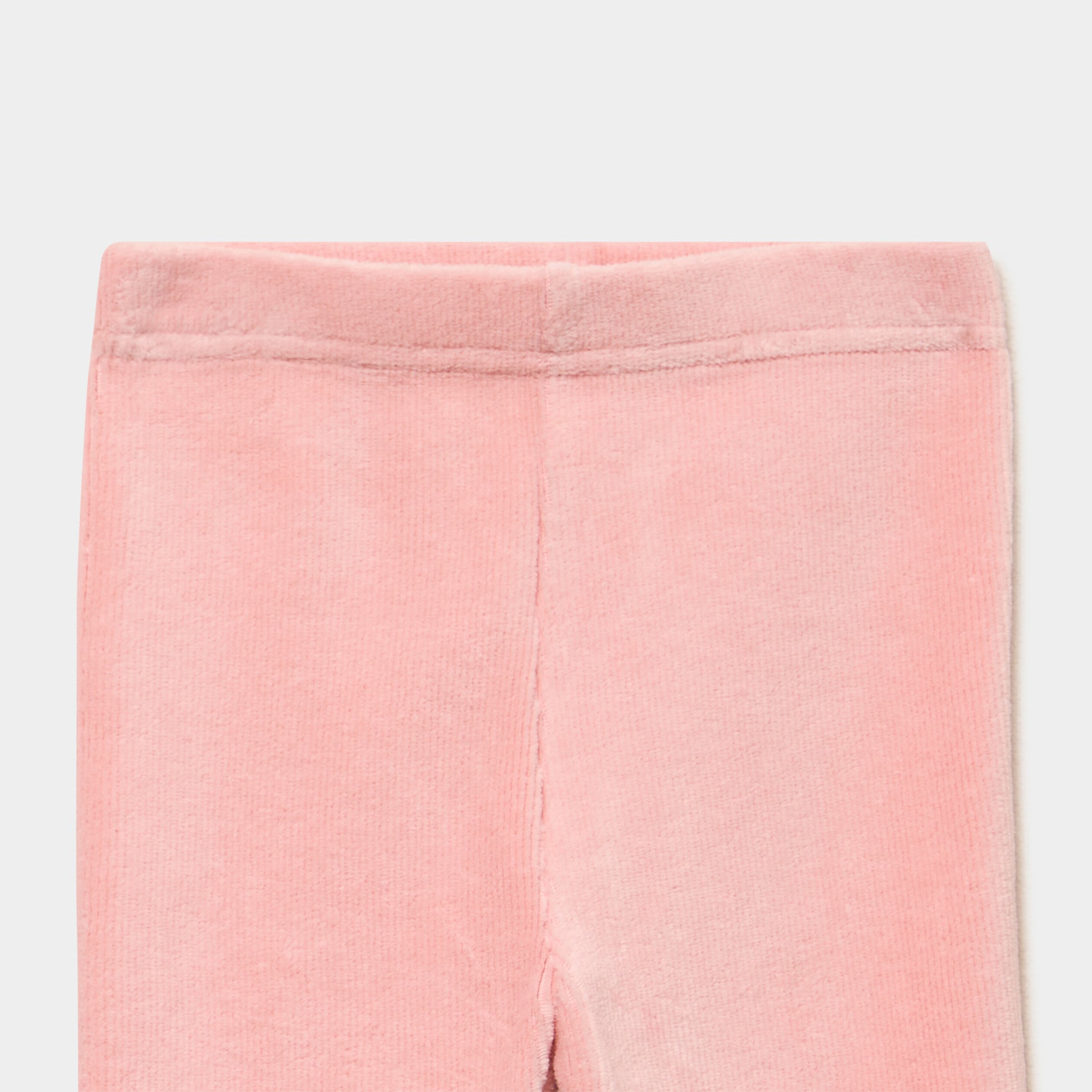 Legging effet velours c&ocirc;tel&eacute; rose poudr&eacute;e b&eacute;b&eacute; fille