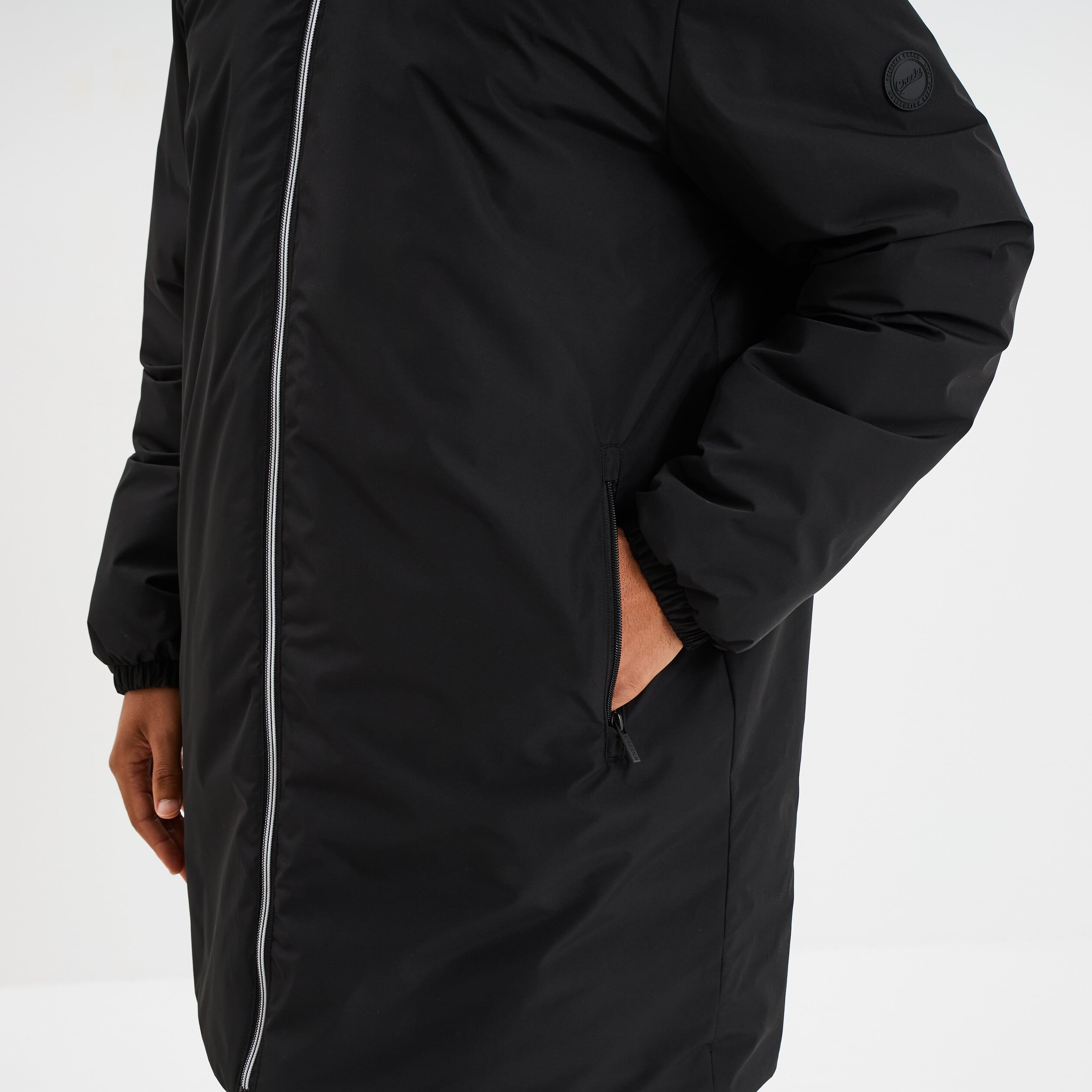 Parka d&eacute;perlante doubl&eacute;e &agrave; capuche noir homme