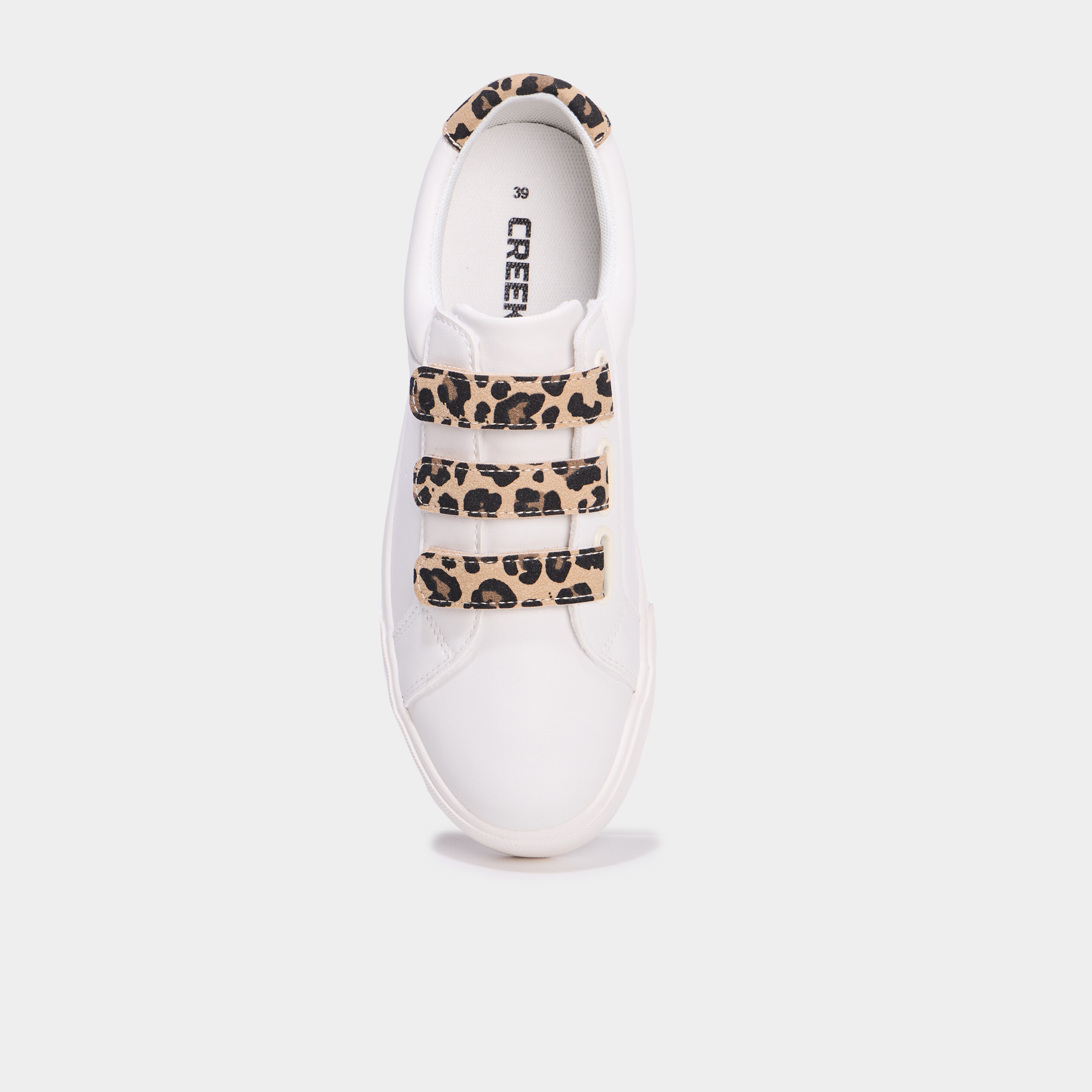 Baskets &agrave; scratchs blanc femme
