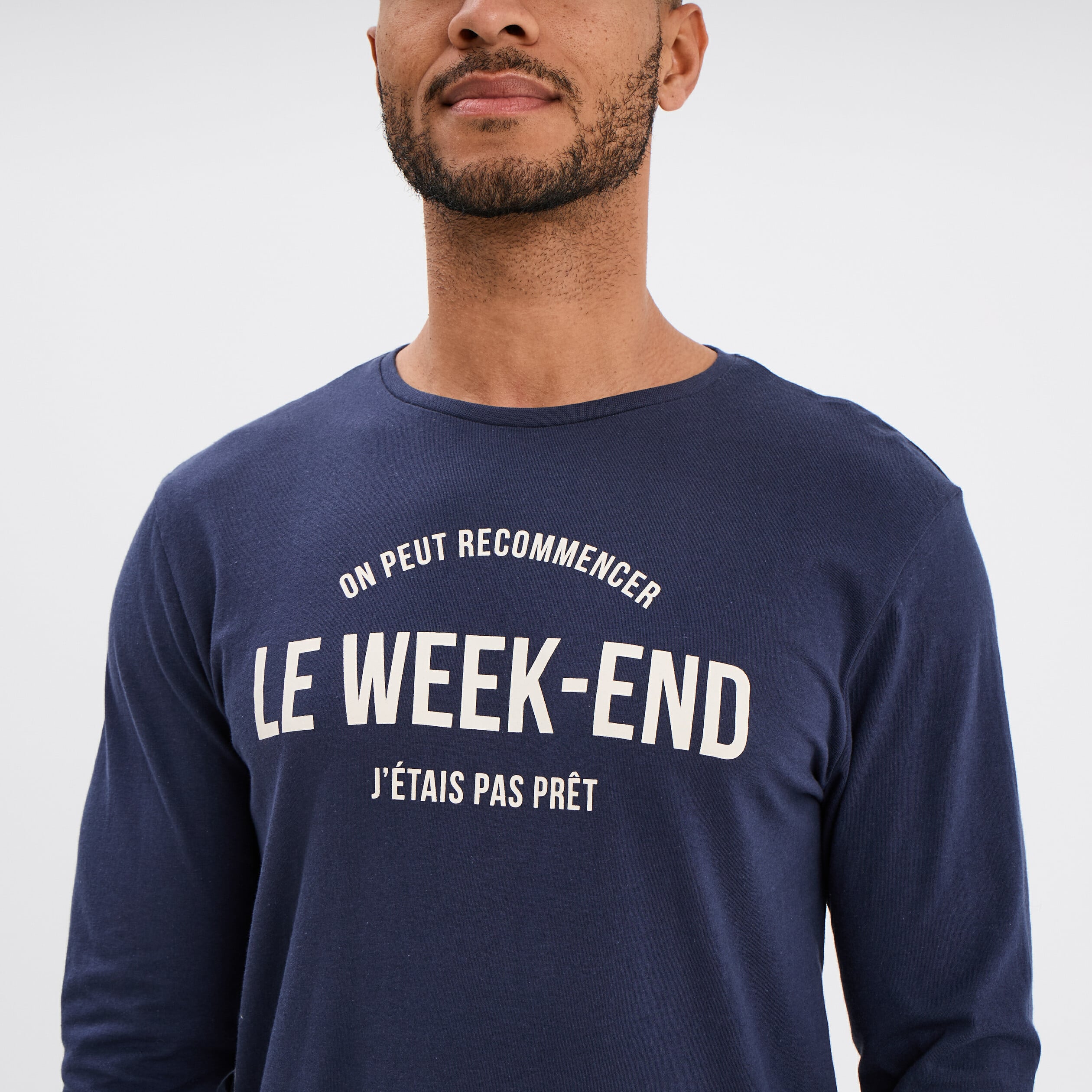 Ensemble pyjama pantalon 2 pi&egrave;ces coton bleu marine homme