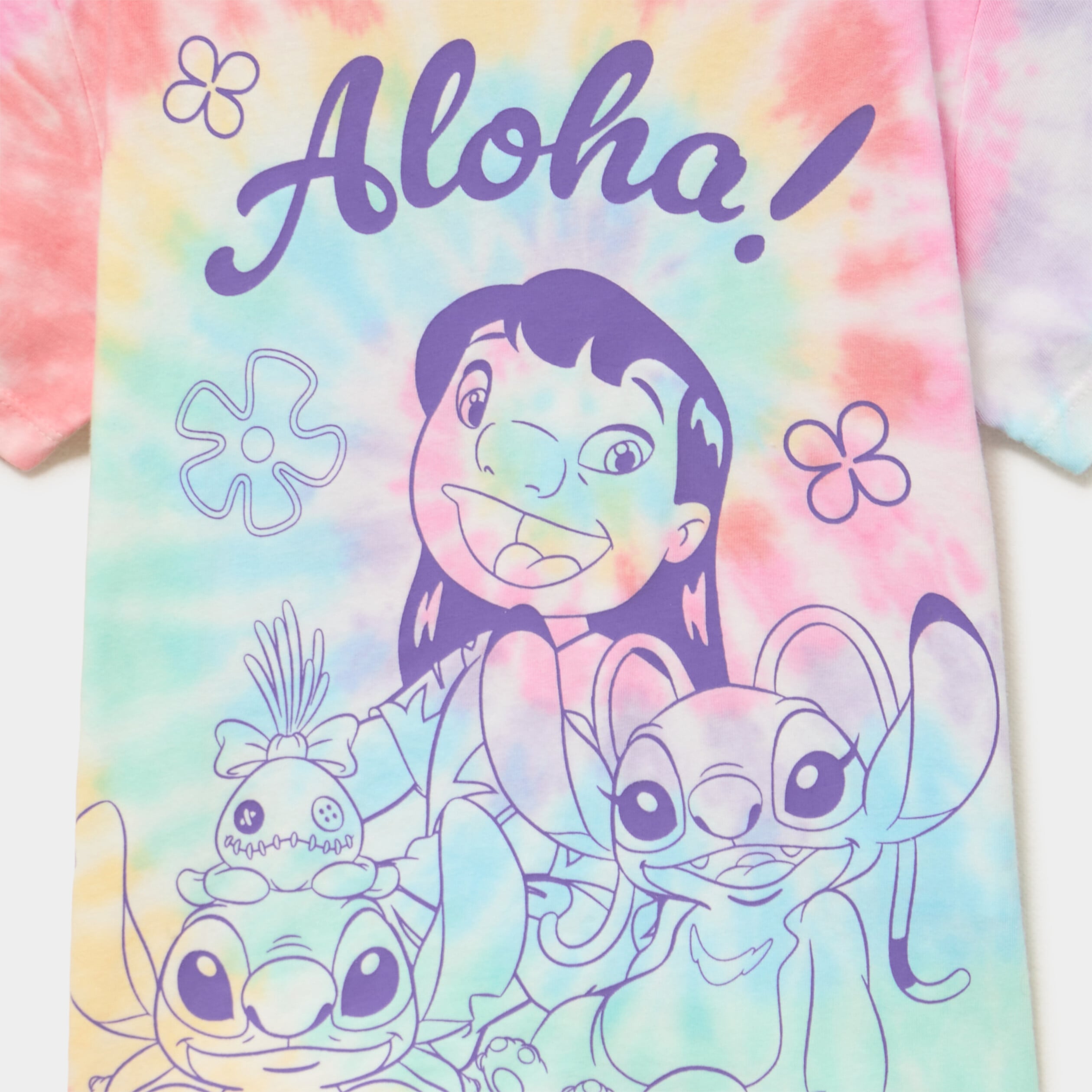 T-shirt manches courtes coton Stitch multicolore fille