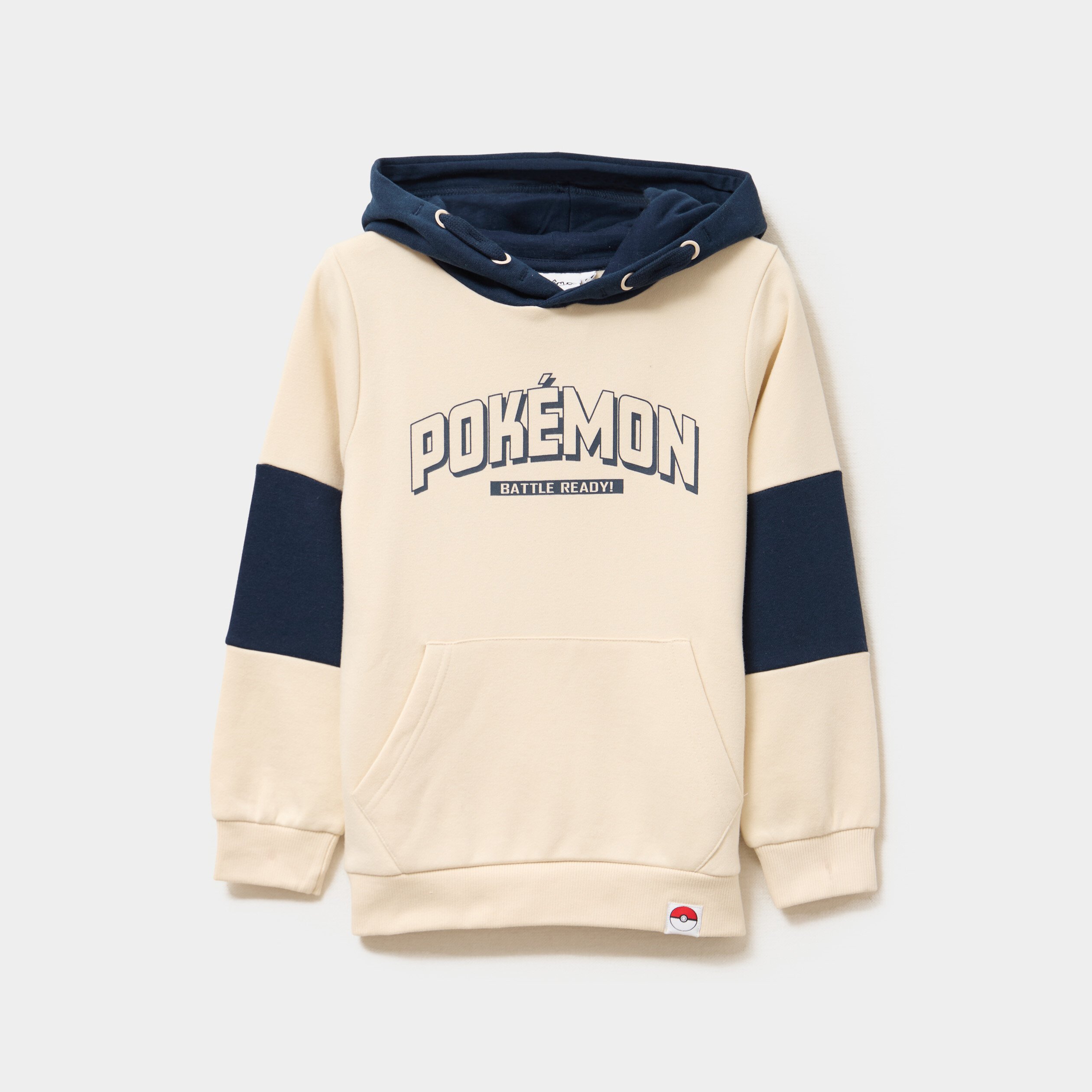 sweat hoodie 1 poche coton pokemon ecru garcon Sweat hoodie 1 poche coton Pokémon ecru garçon