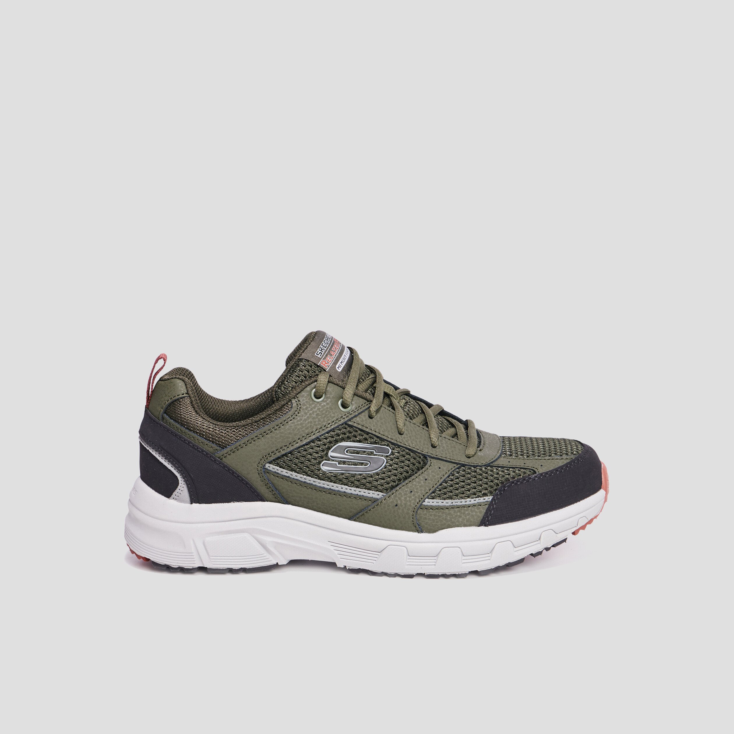 Baskets running mémoire forme Skechers vert kaki homme