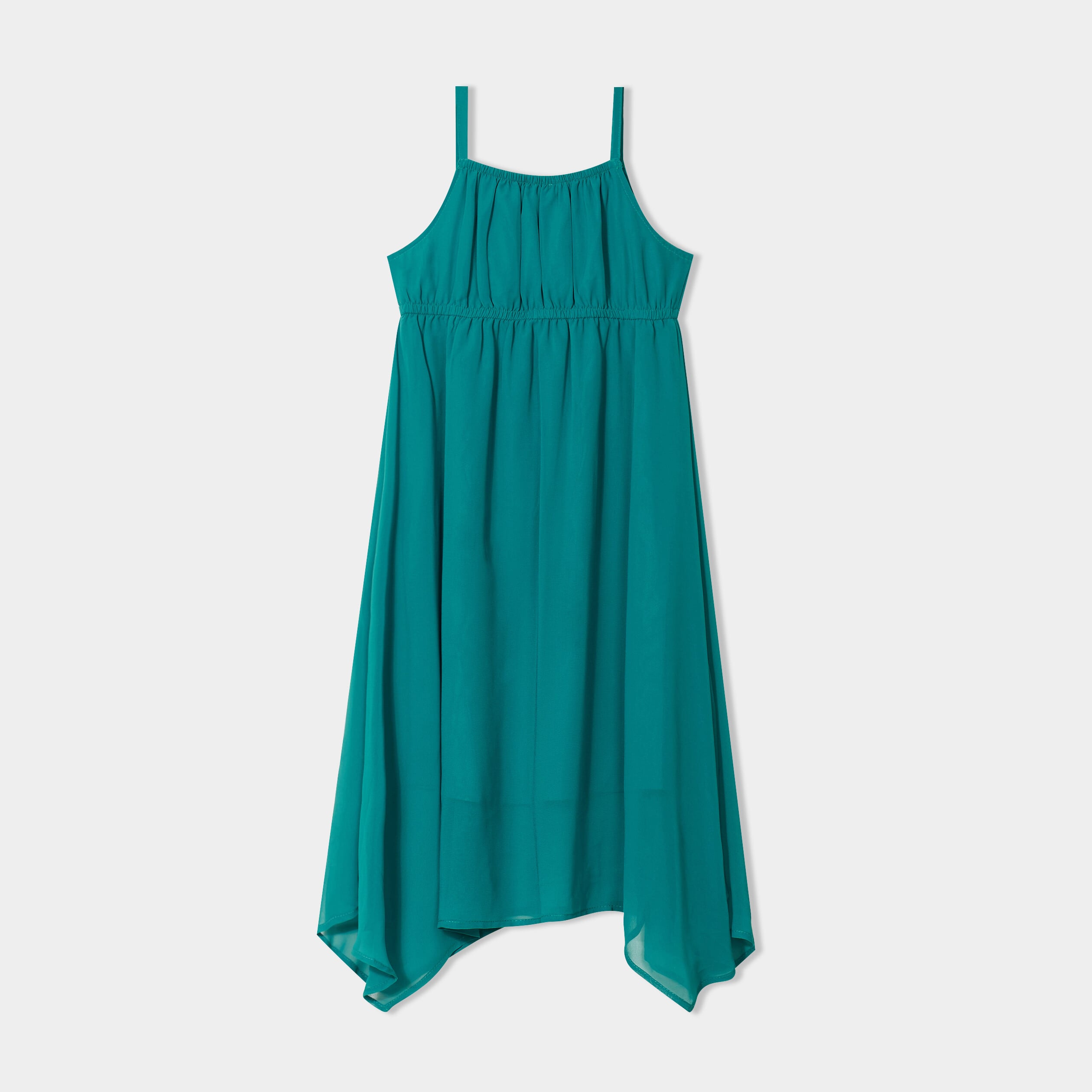 Robe longue fluide &agrave; bretelles vert menthe fille