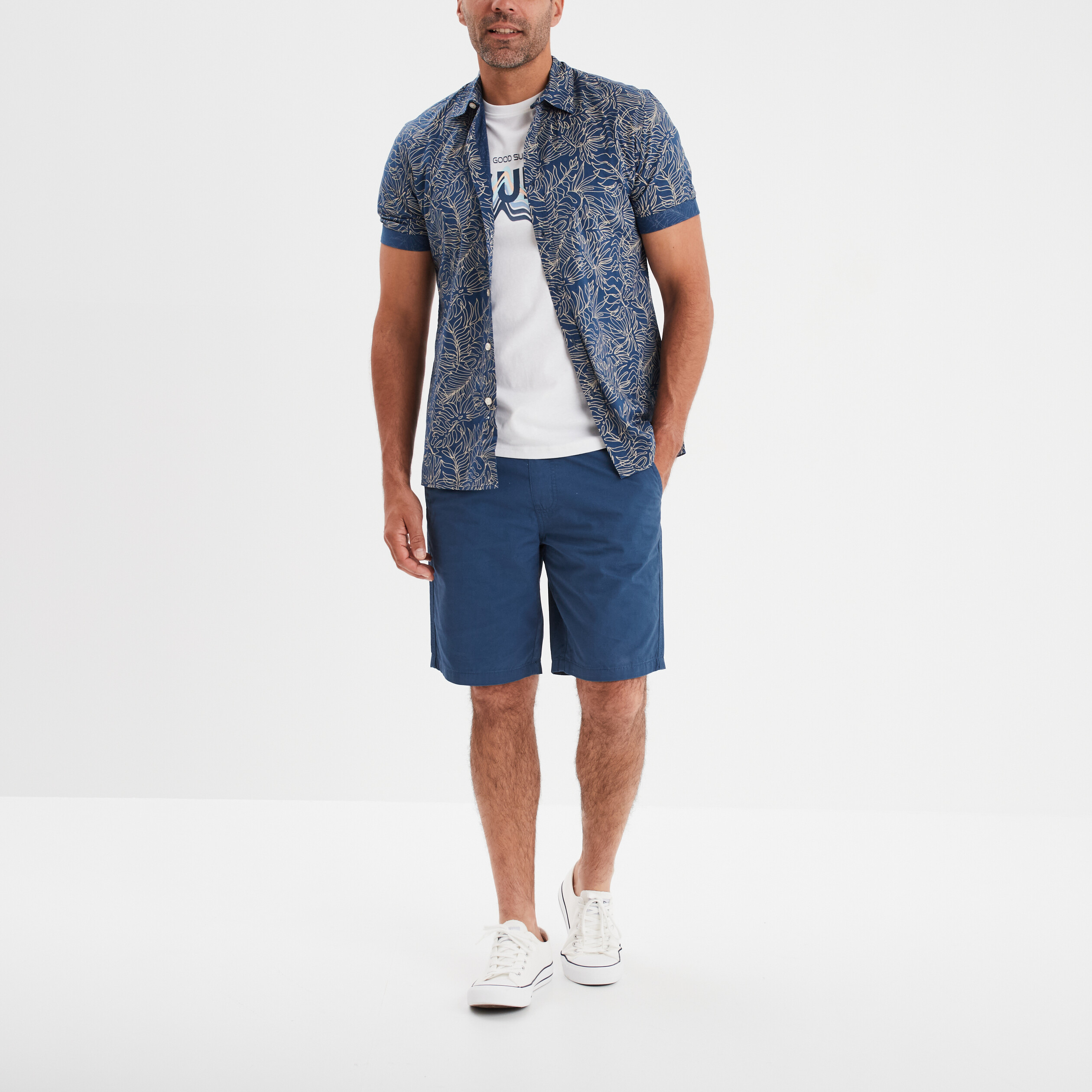 t shirt droit a manches courtes creeks blanc homme T-shirt droit à manches courtes Creeks blanc homme