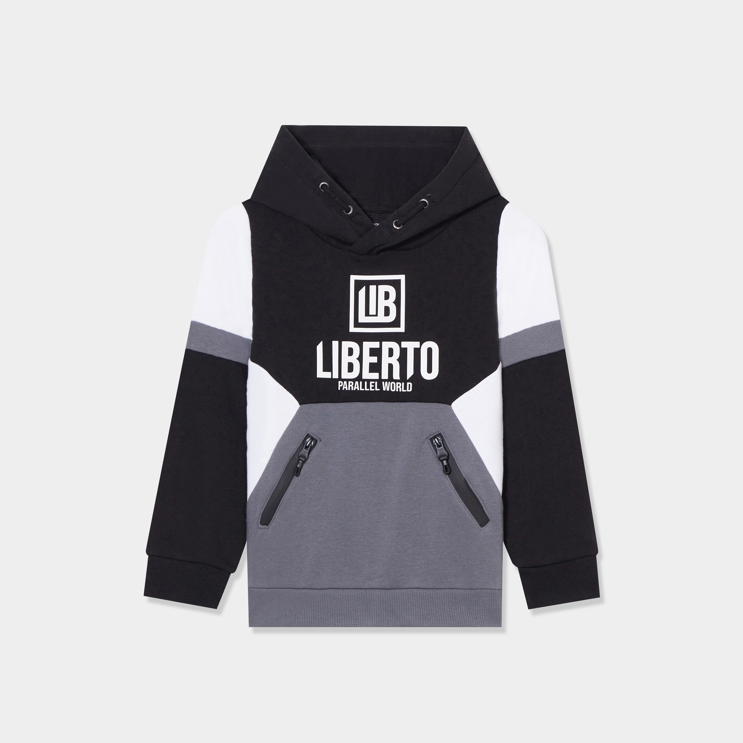 sweat a capuche hoodie liberto gris garcon Sweat à capuche hoodie Liberto gris garçon