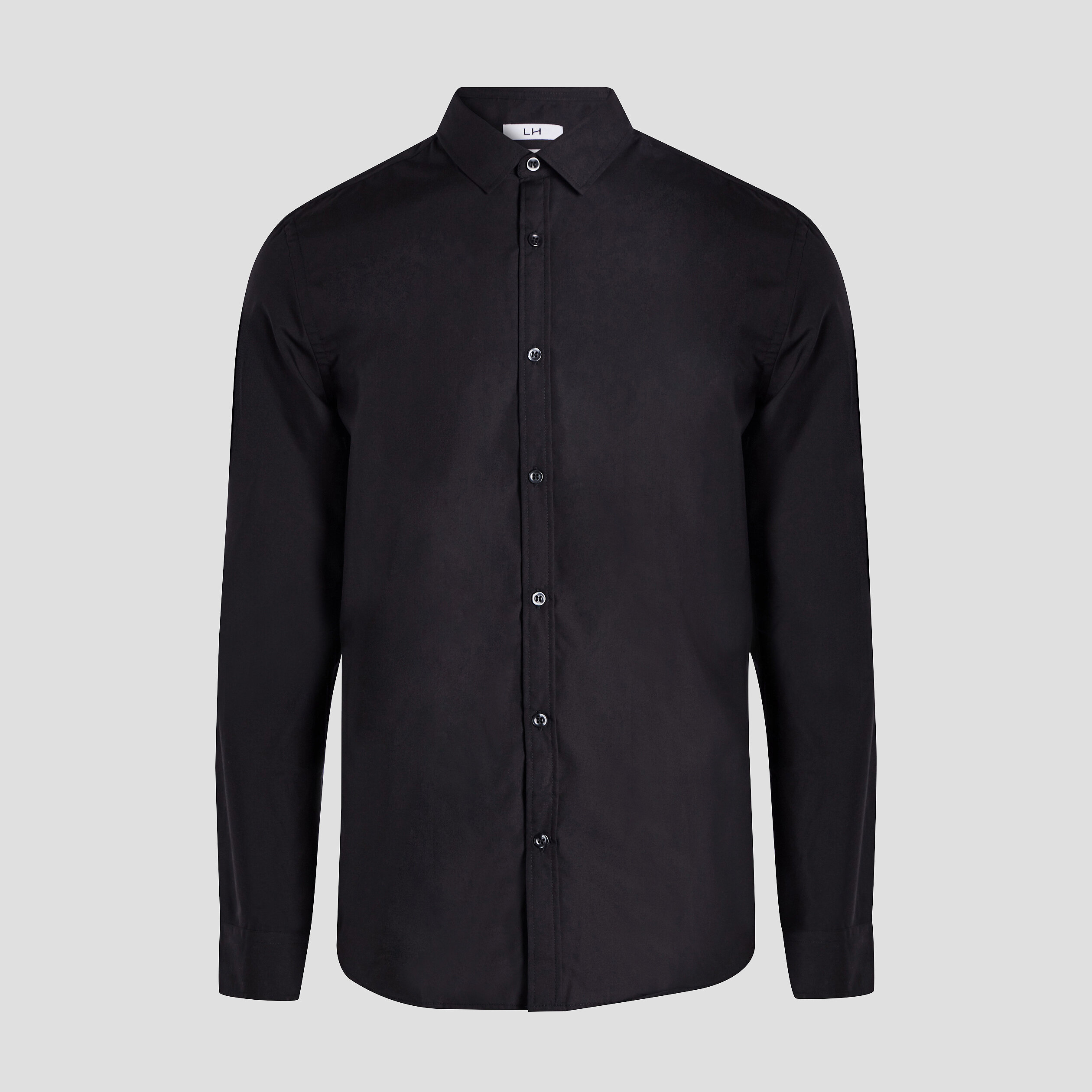 Chemise ajust&eacute;e col italien noir homme
