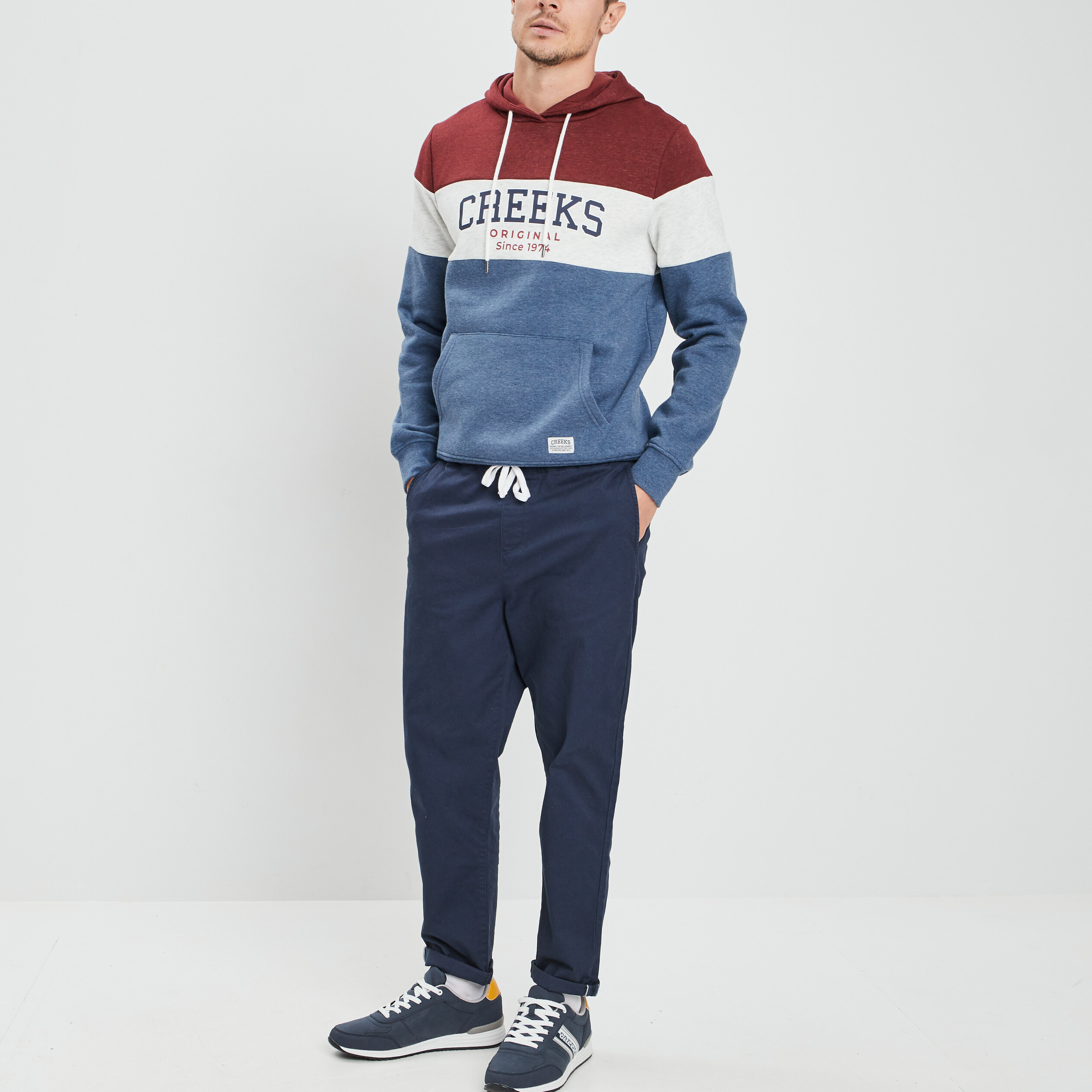 sweat a capuche hoodie creeks bordeaux homme Sweat à capuche hoodie Creeks bordeaux homme