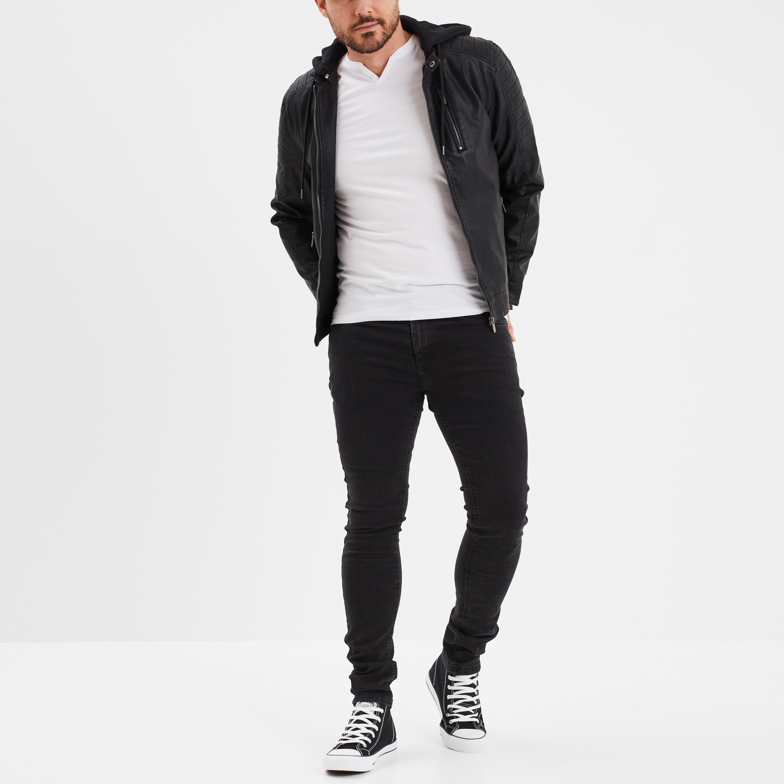 jeans coupe skinny 5 poches noir homme Jeans coupe skinny 5 poches noir homme