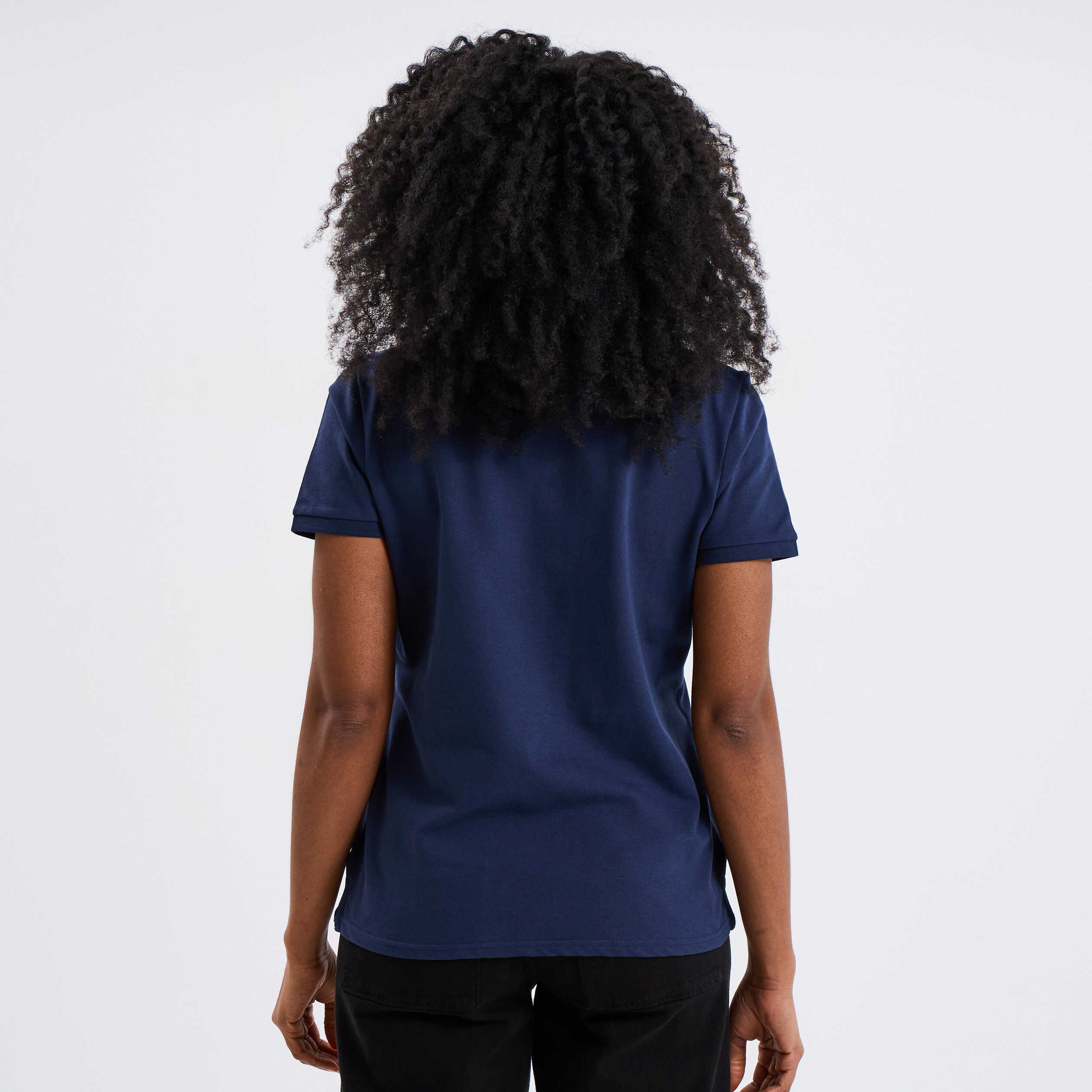 polo ajuste manches courtes coton bleu marine femme Polo ajusté manches courtes coton bleu marine femme