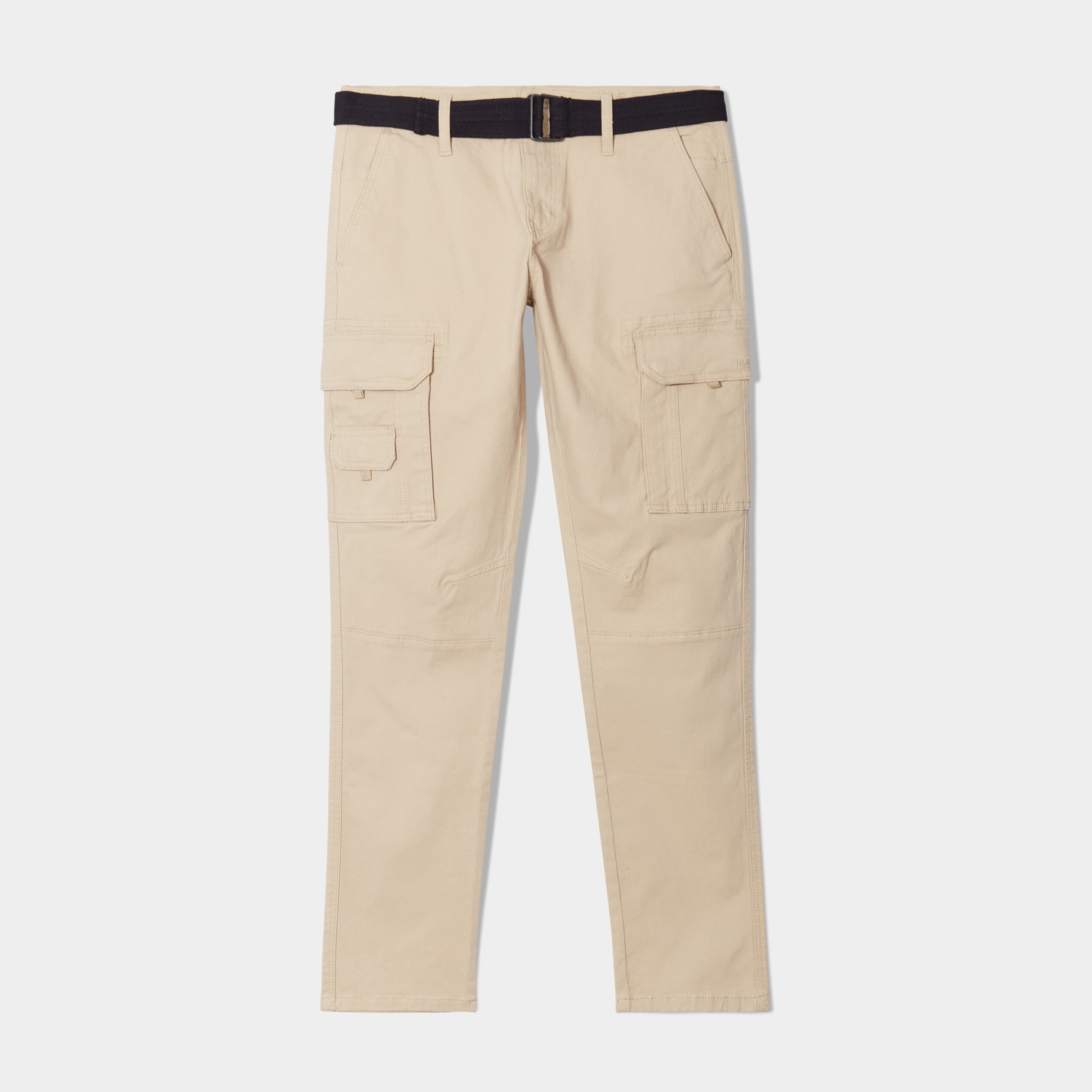 Pantalon cargo ceintur&eacute; Trappeur marron cognac homme