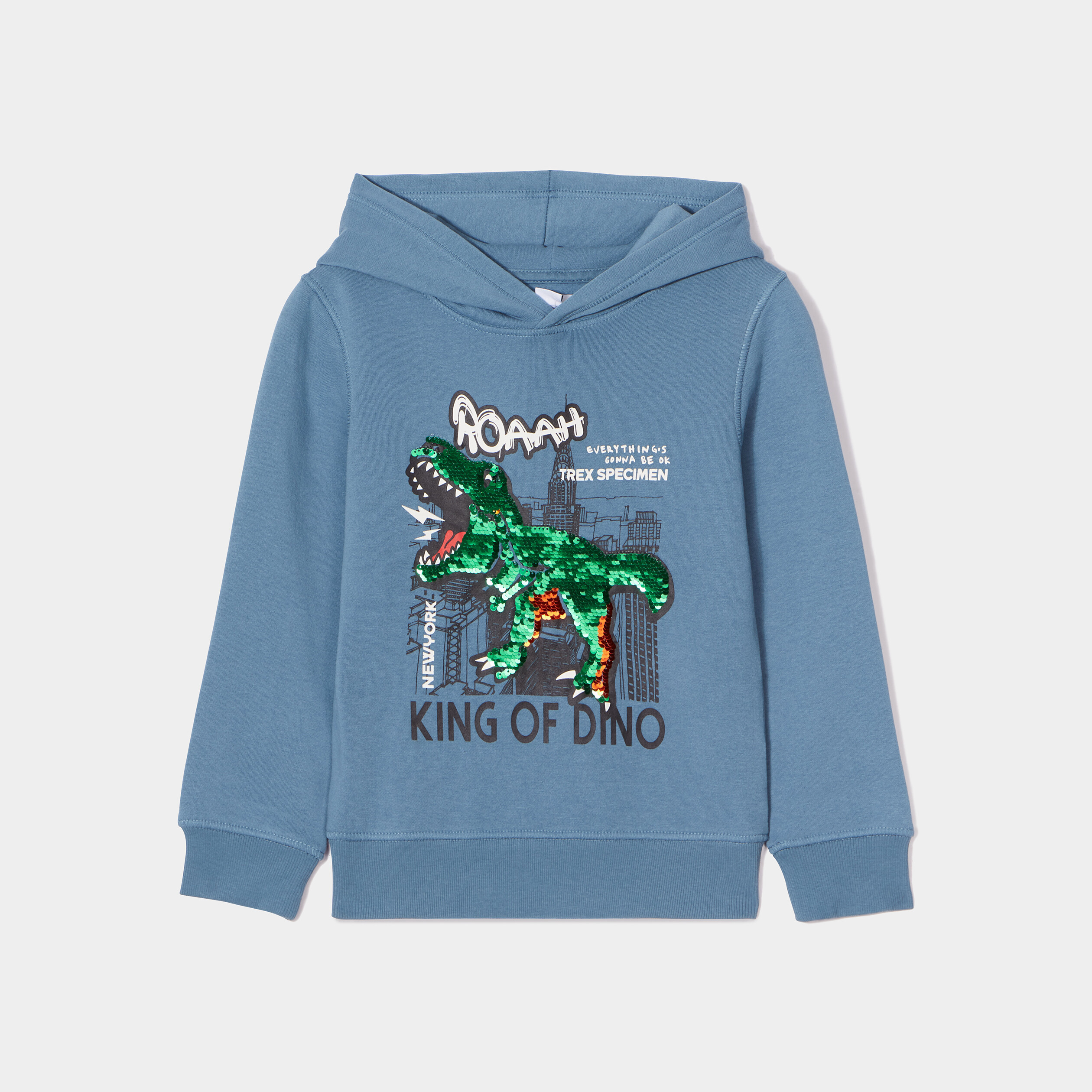 PLAID SWEAT CAPUCHE ENFANT DINO