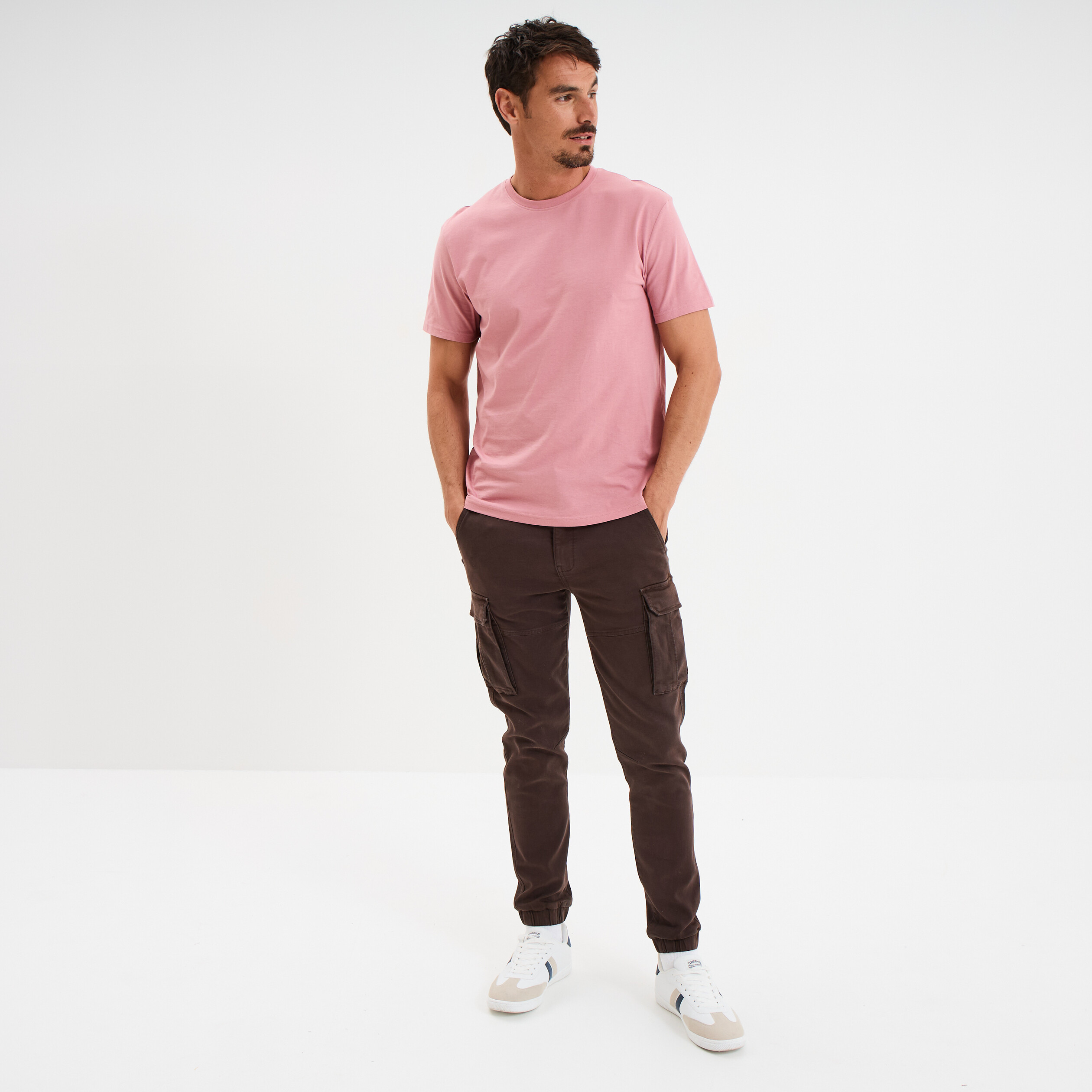 t shirt en coton manches courtes vieux rose homme T-shirt en coton manches courtes vieux rose homme