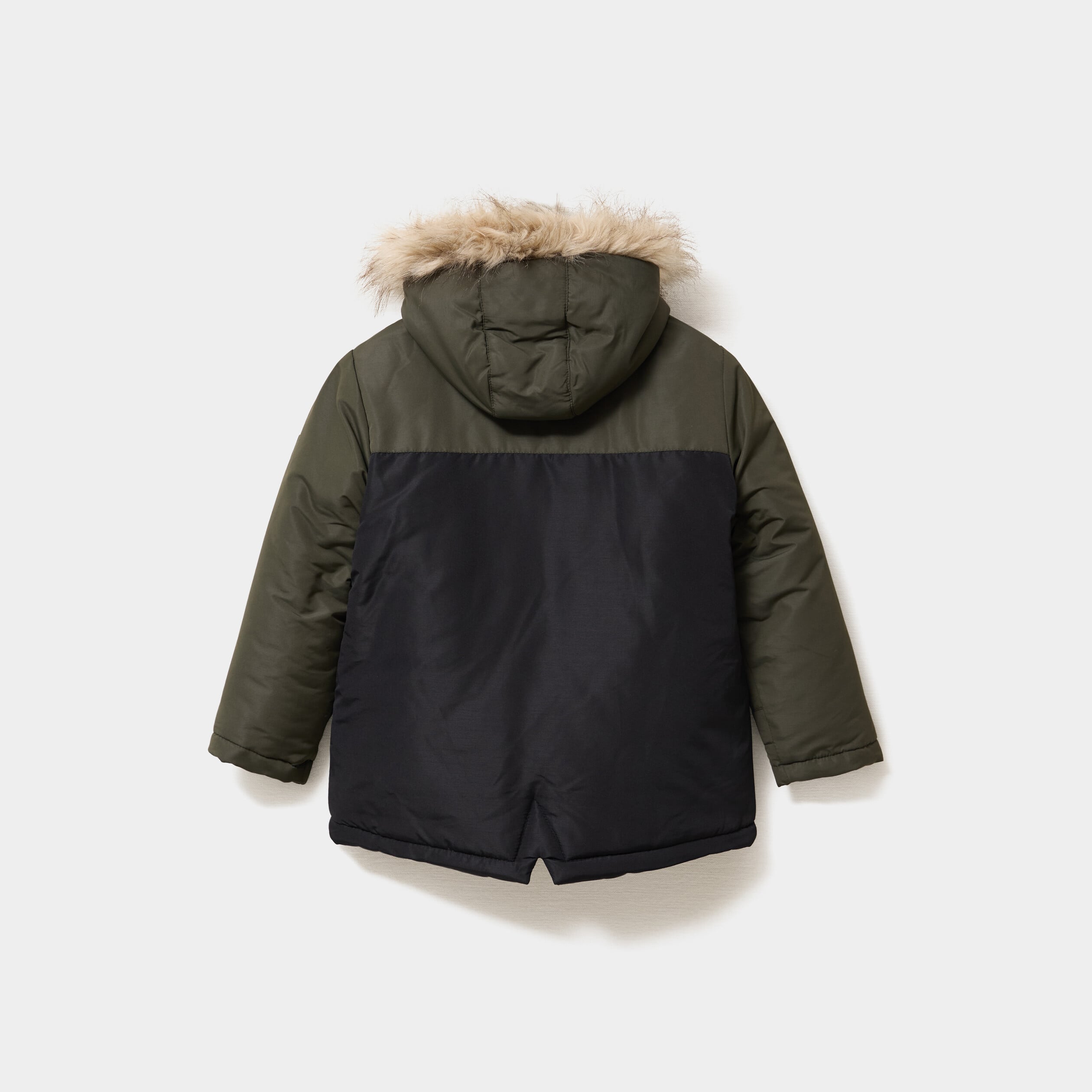 Parka 3-en-1 &agrave; capuche fausse fourrure vert kaki gar&ccedil;on