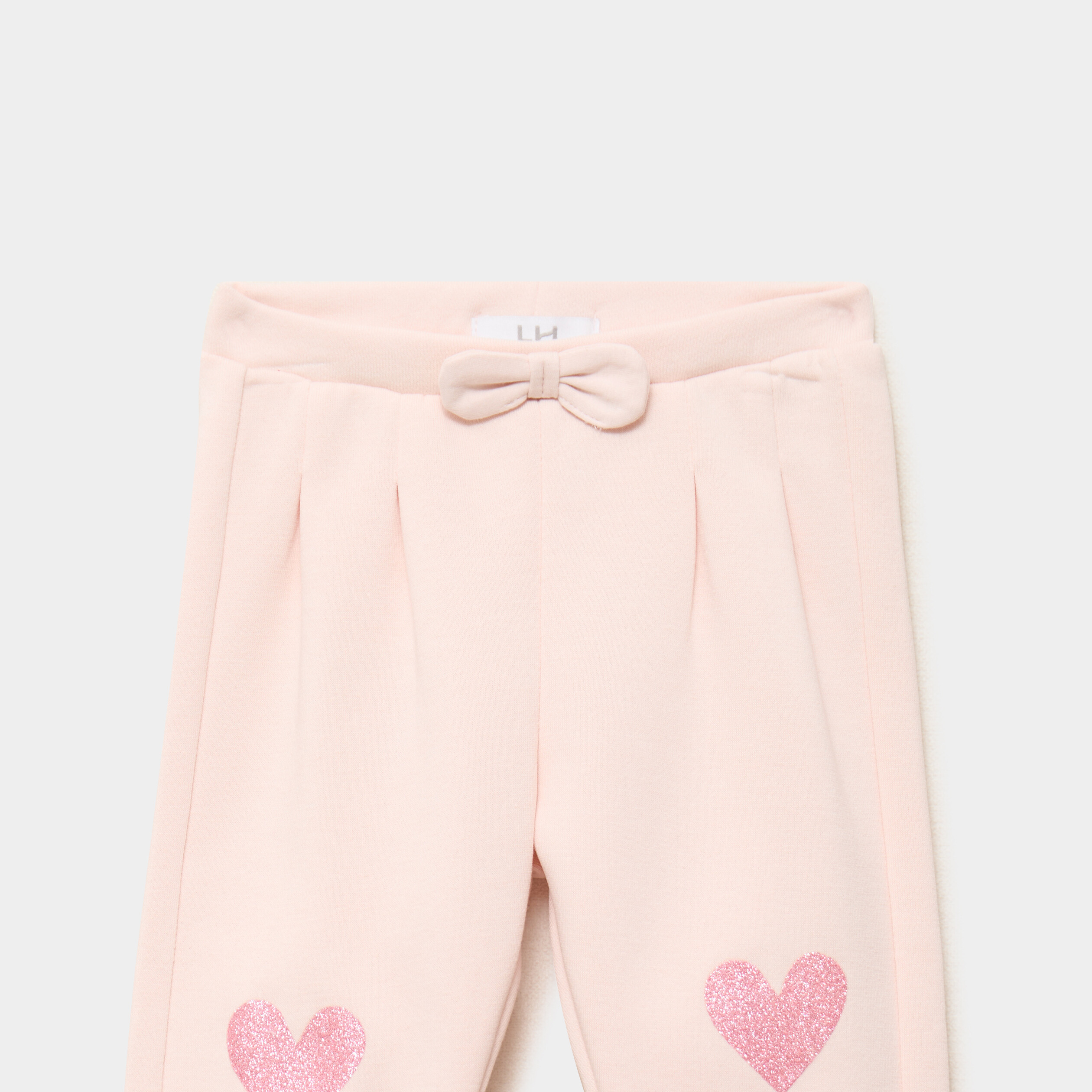 Pantalon de jogging avec pinces rose clair b&eacute;b&eacute; fille