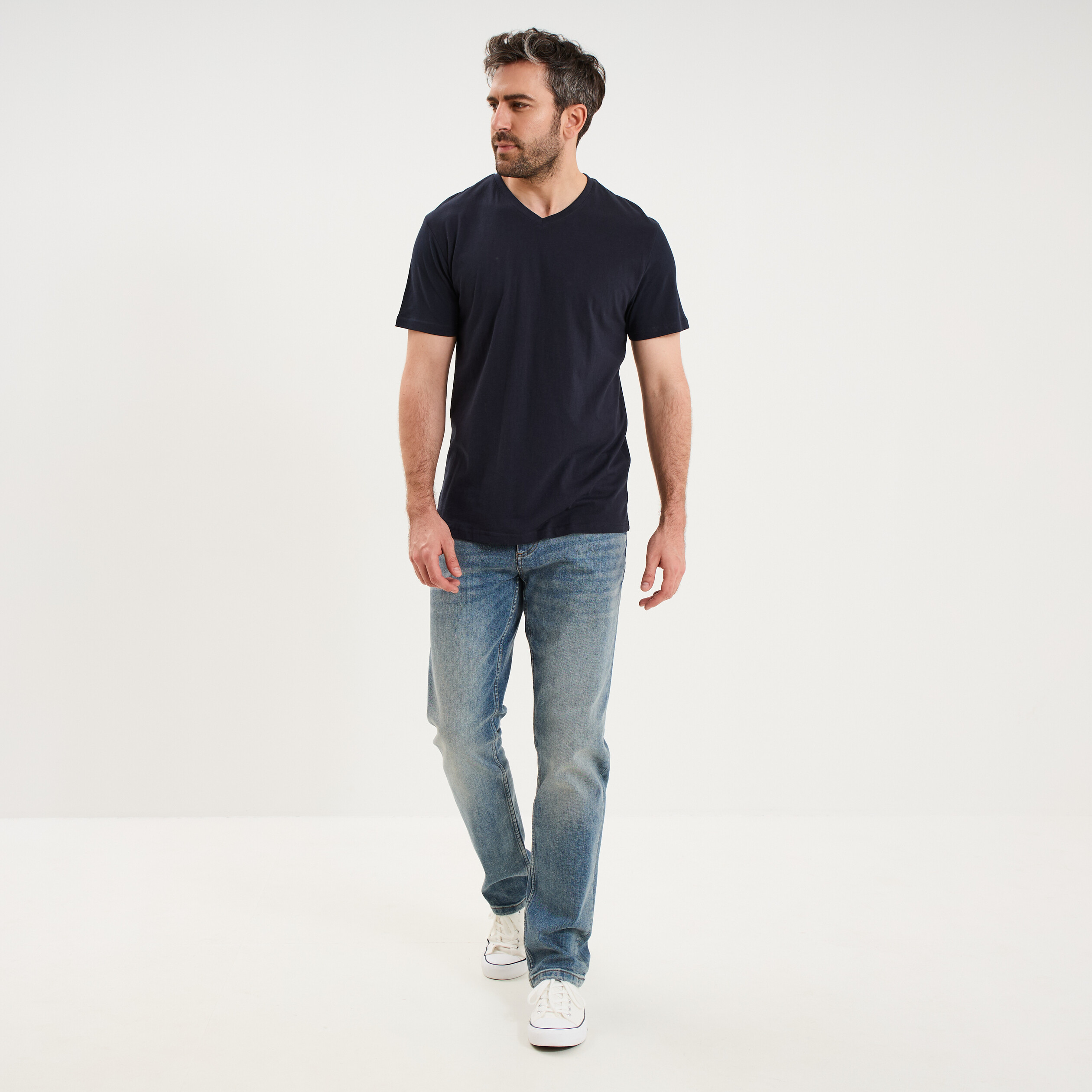 Jeans regular 5 poches denim stone homme