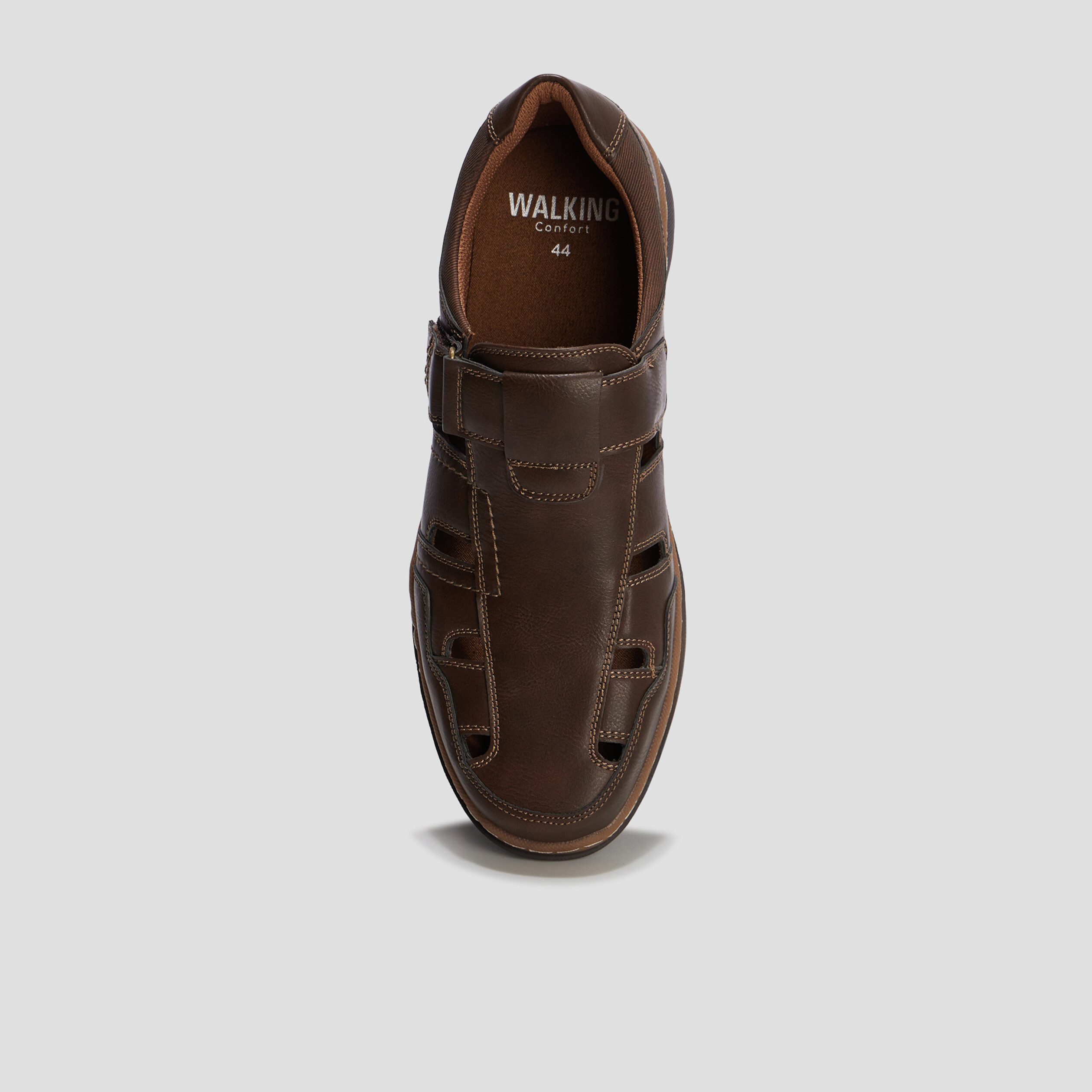 Sandales a scratchs marron homme La Halle
