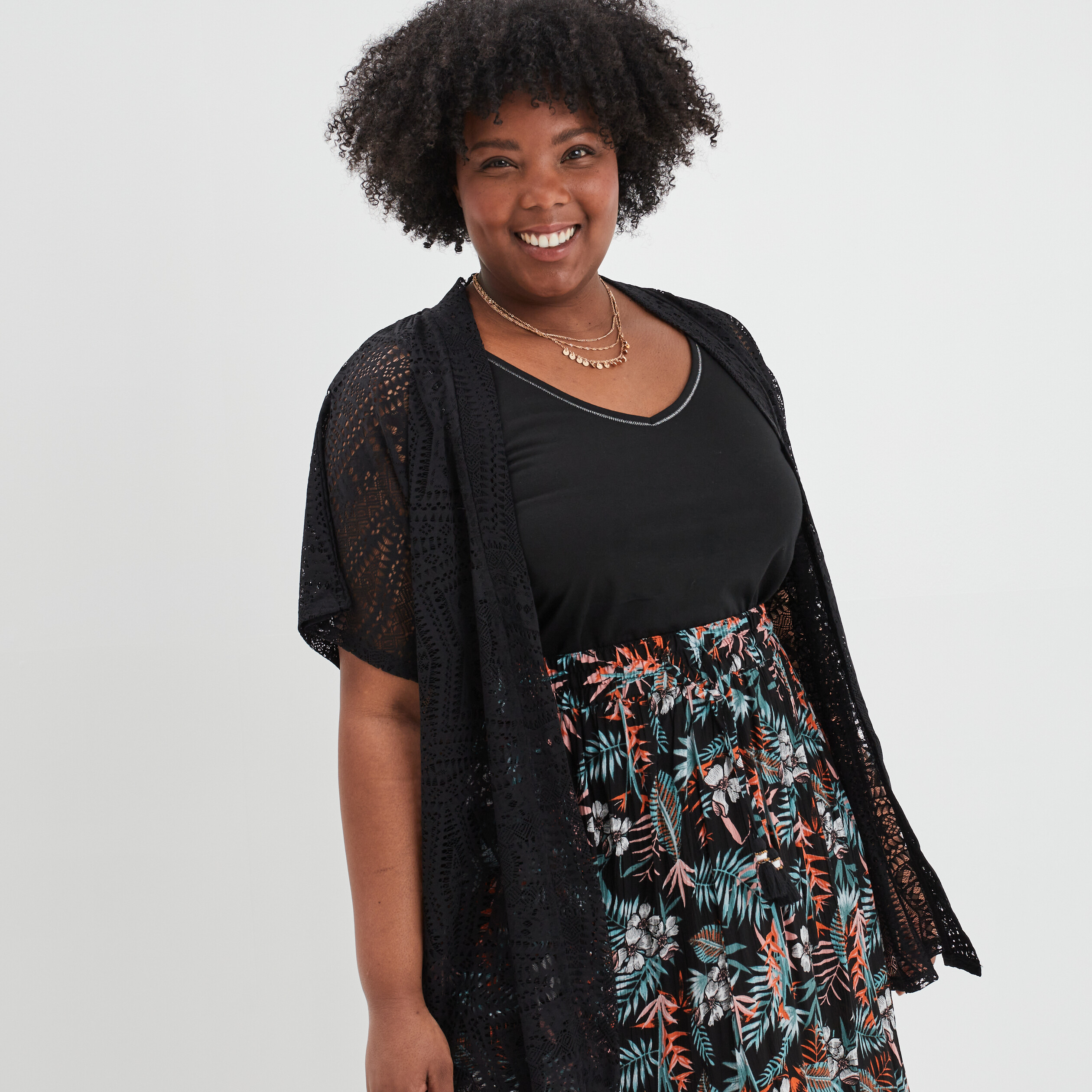Gilet manche courte top femme grande taille