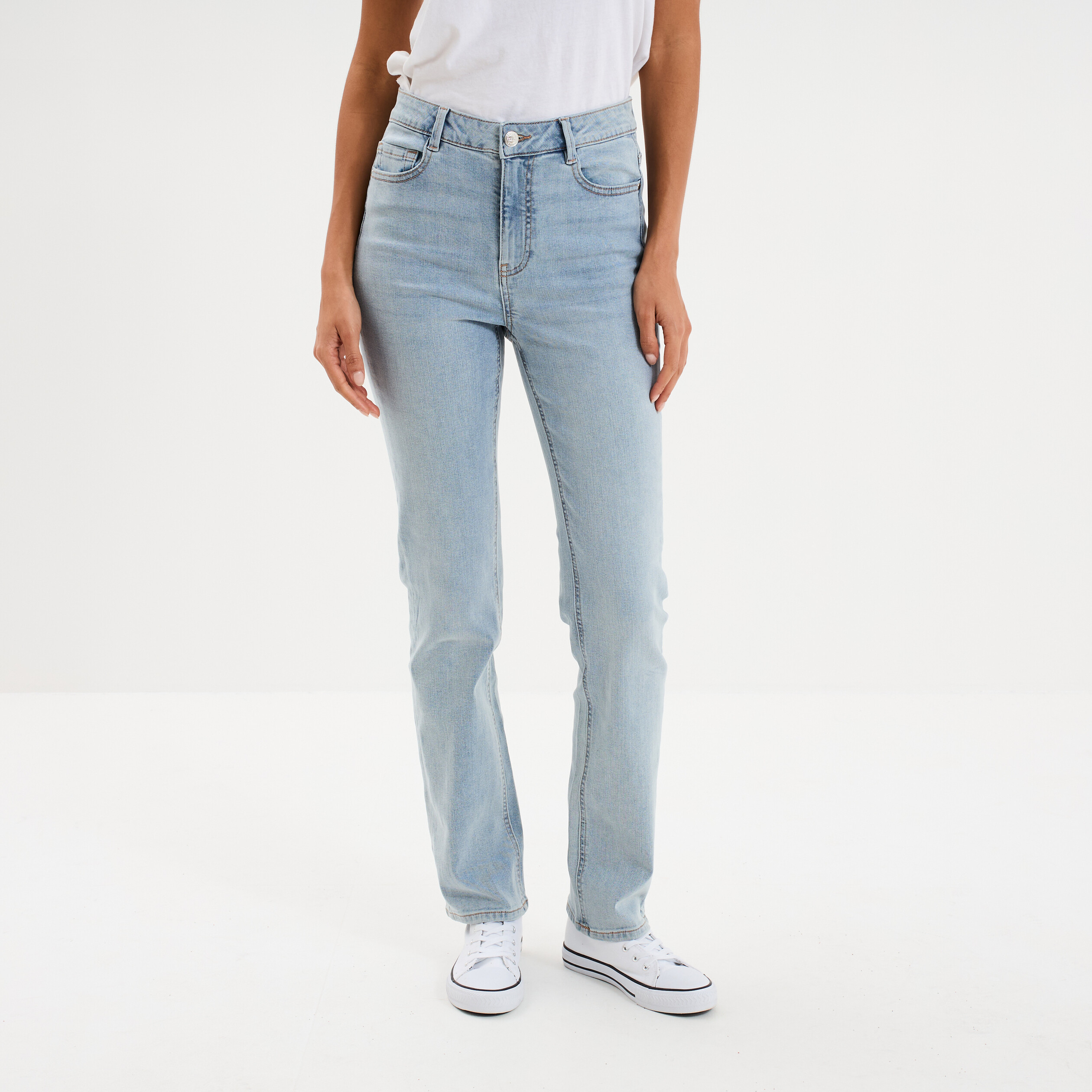 Jeans regular 5 poches coton denim double stone femme
