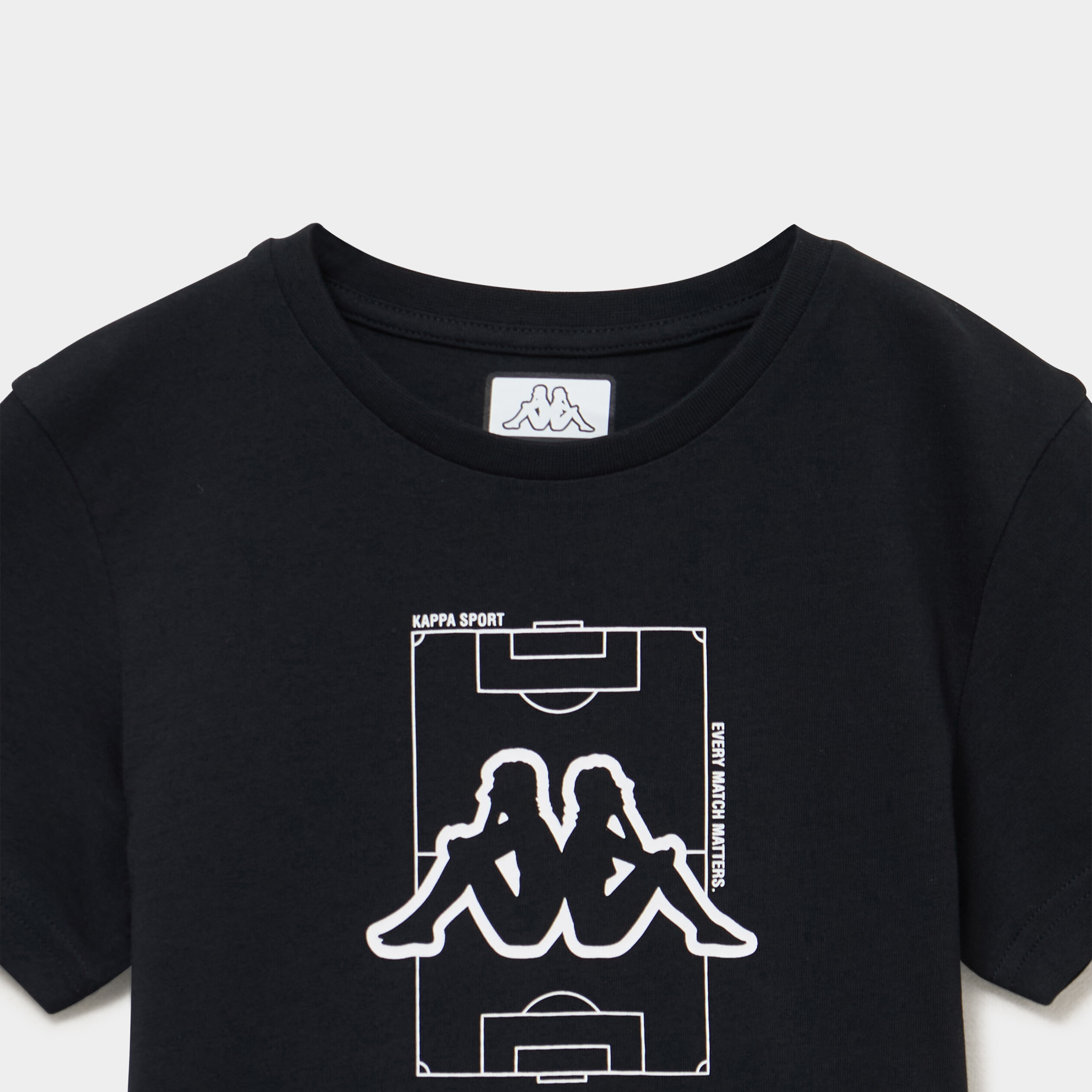 T-shirt manches courtes coton Kappa noir gar&ccedil;on