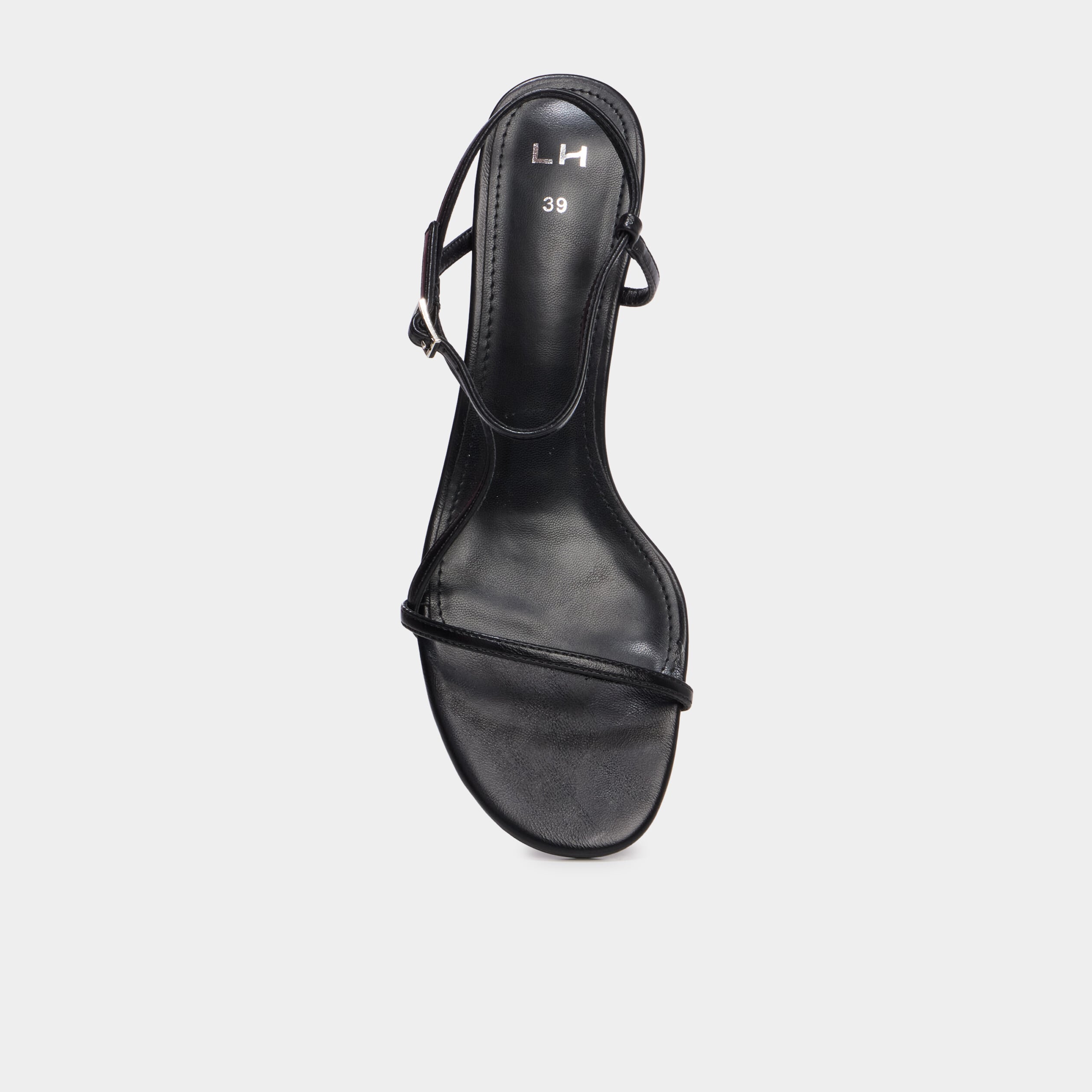 Sandales &agrave; talons kitten heels noir femme
