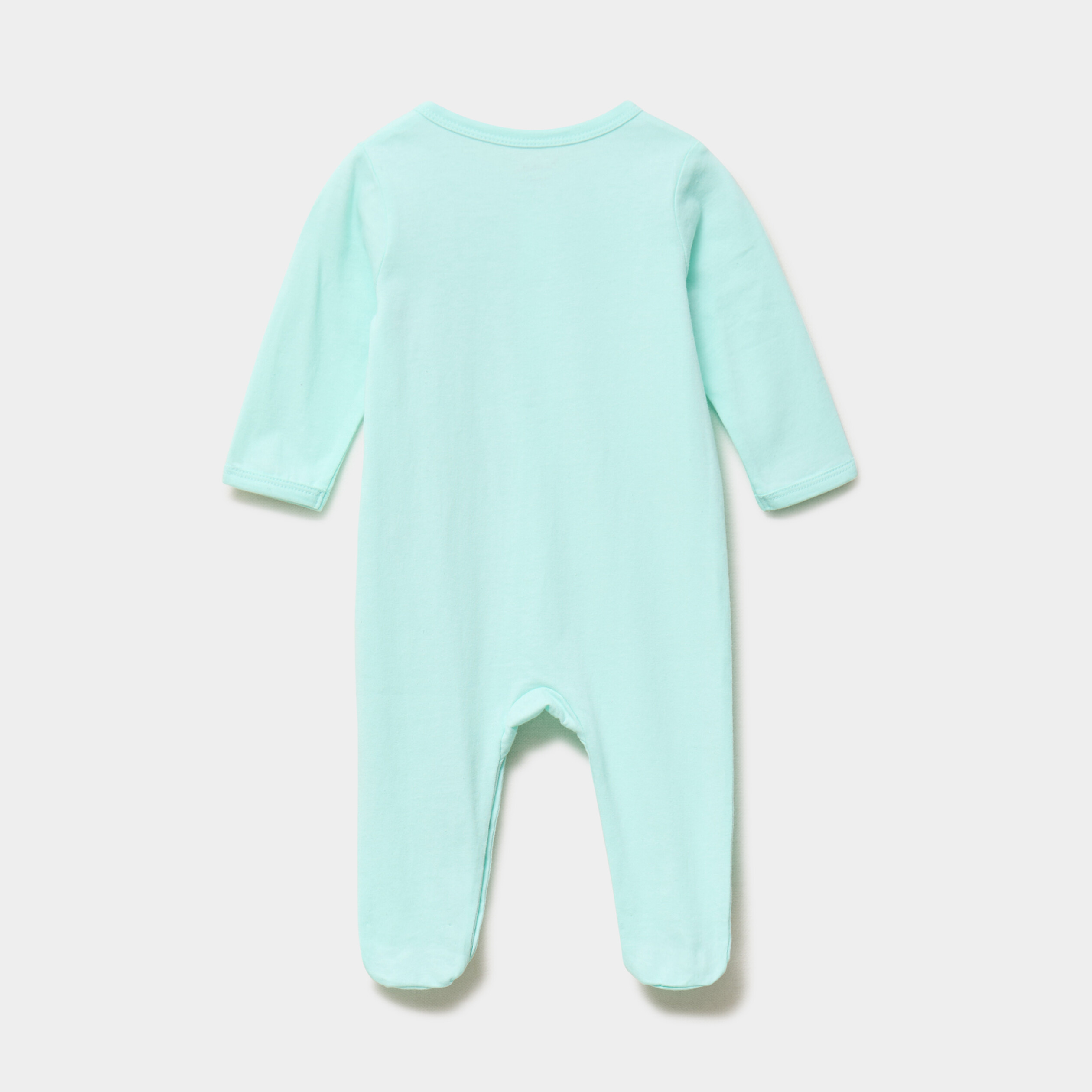 Dors-bien coton velours manches longues vert turquoise b&eacute;b&eacute;