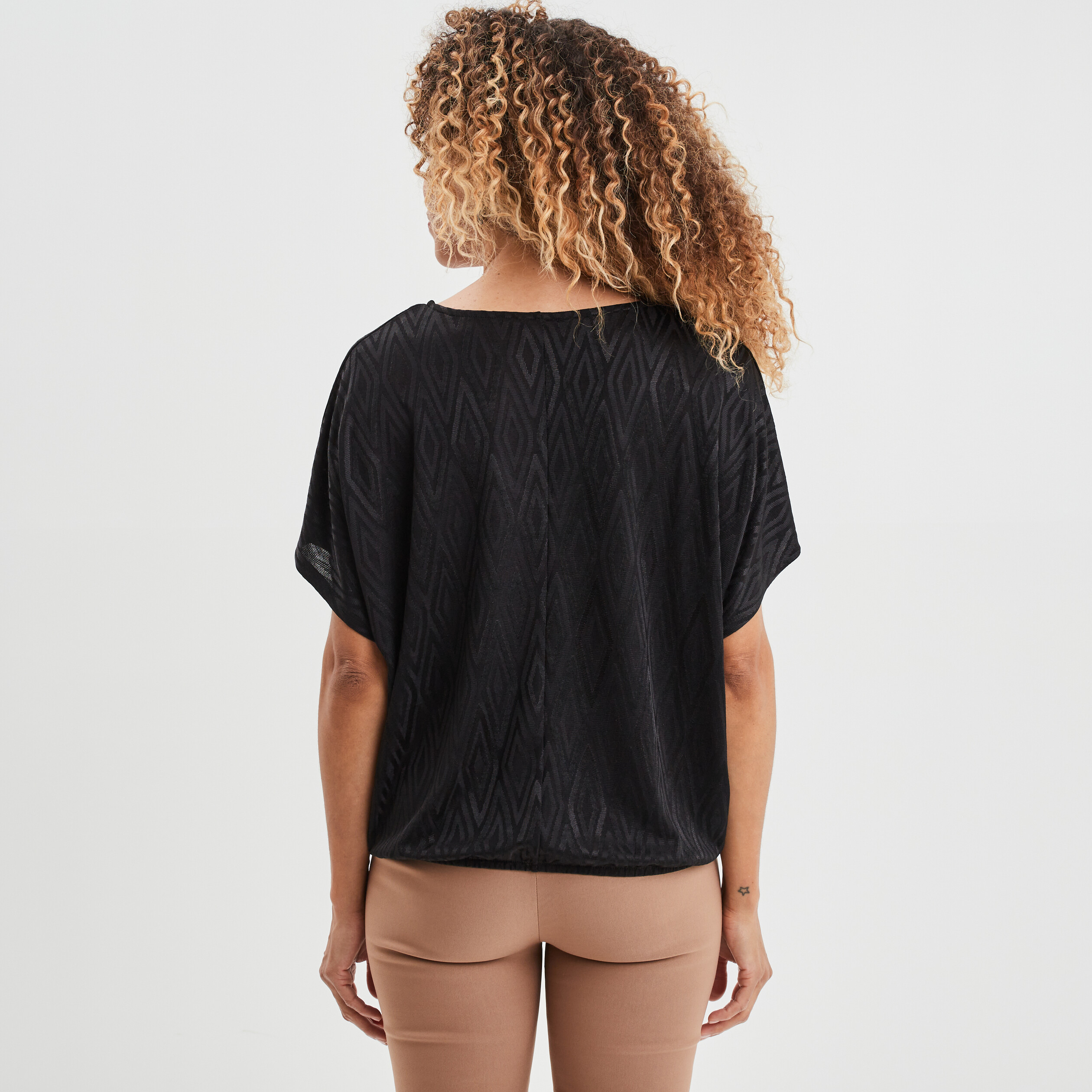 t shirt col en v bijou mosquitos noir femme T-shirt col en V bijou Mosquitos noir femme